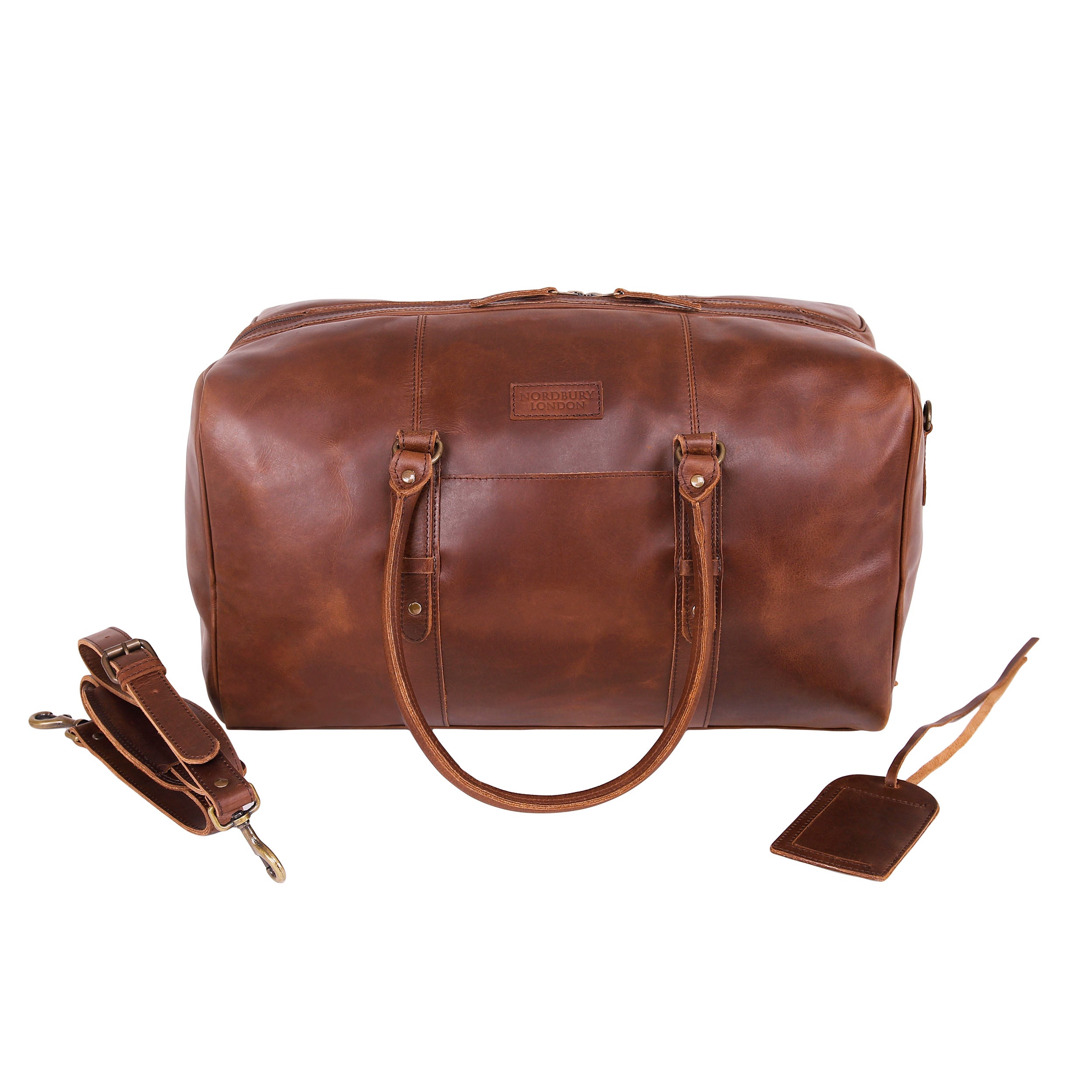 Leather Holdalls Bag 3330 - Medium Brown