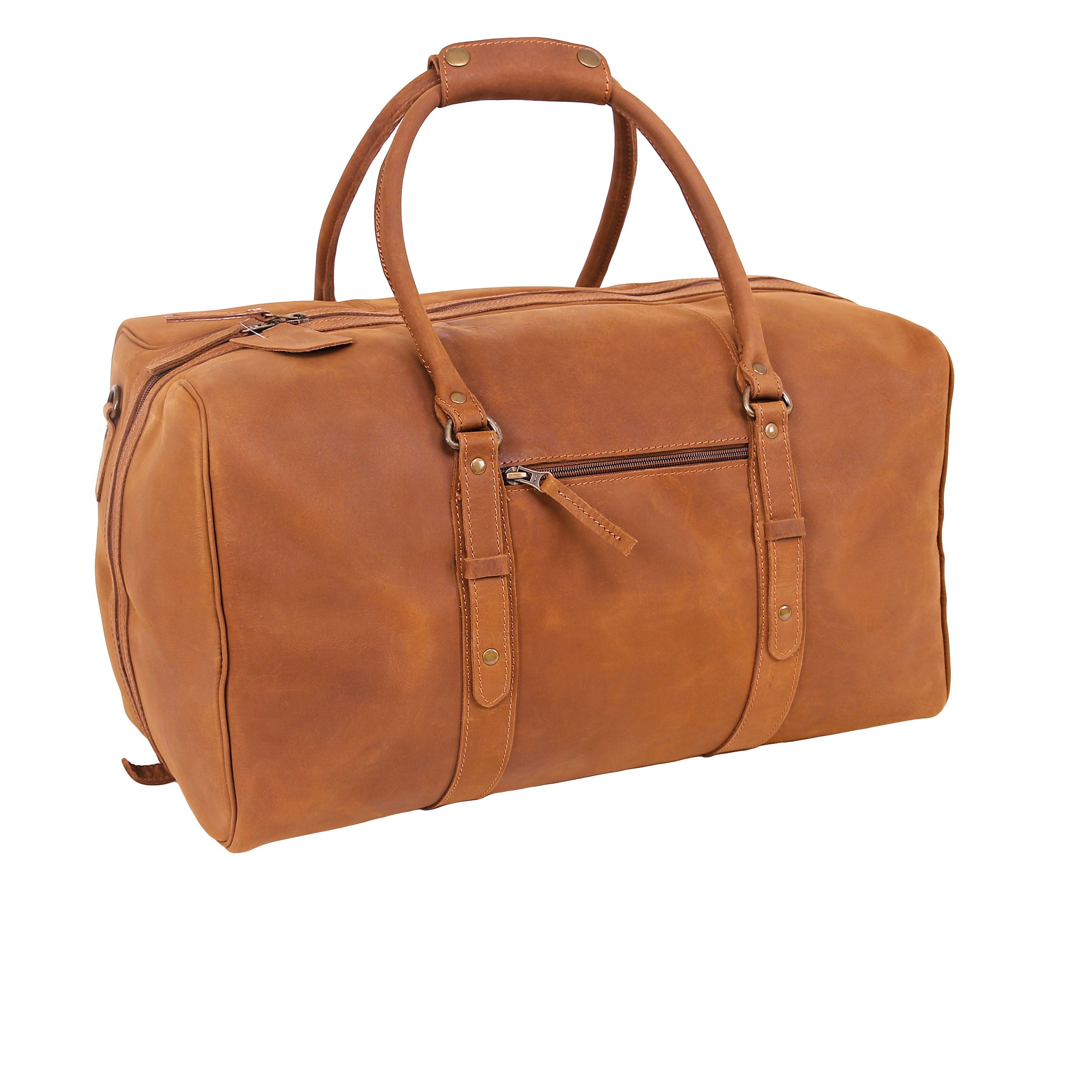 Leather Holdalls Bag 3330 - Brown