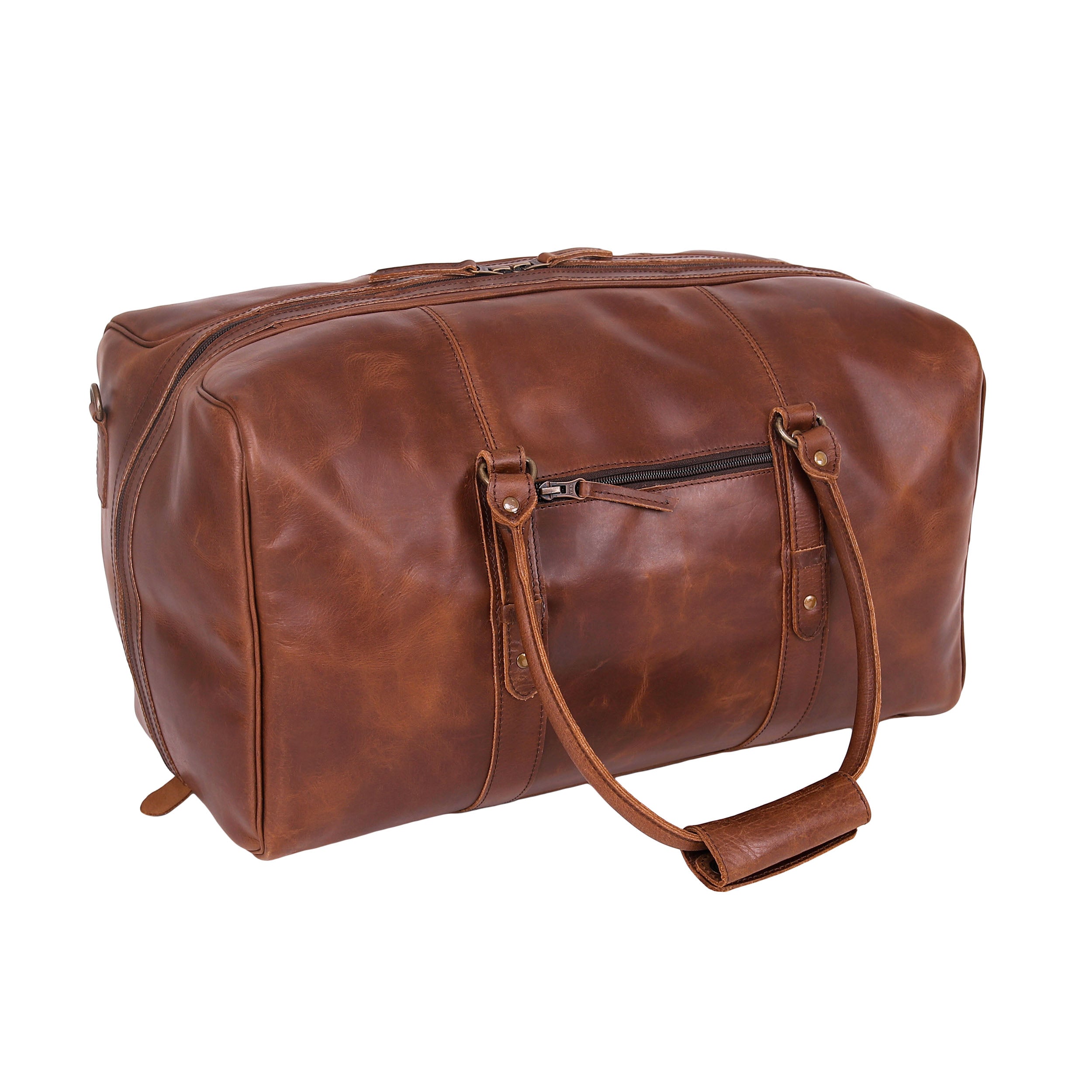 Leather Holdalls Bag 3330 - Medium Brown