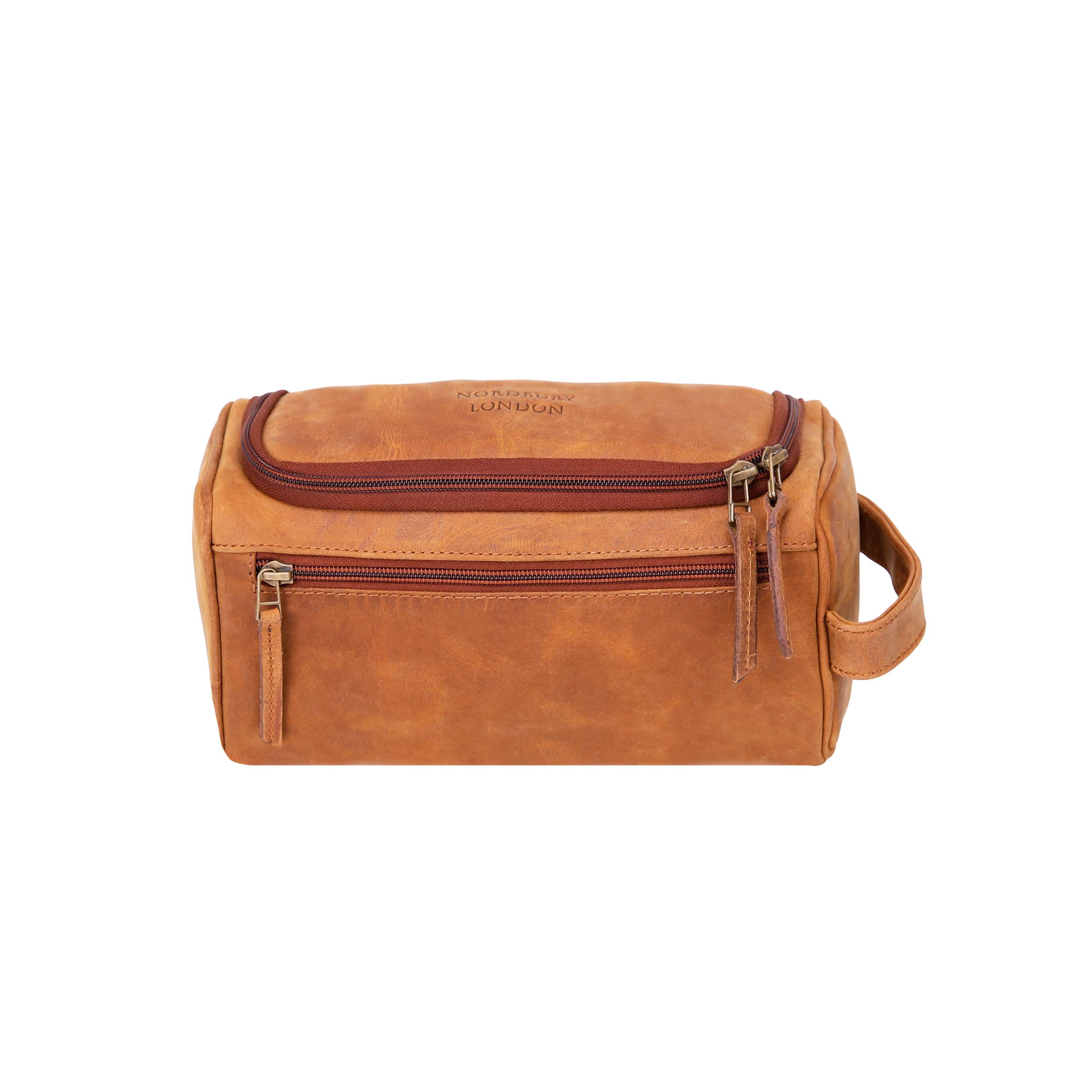 Leather Wash Bag 1901 - Light Brown