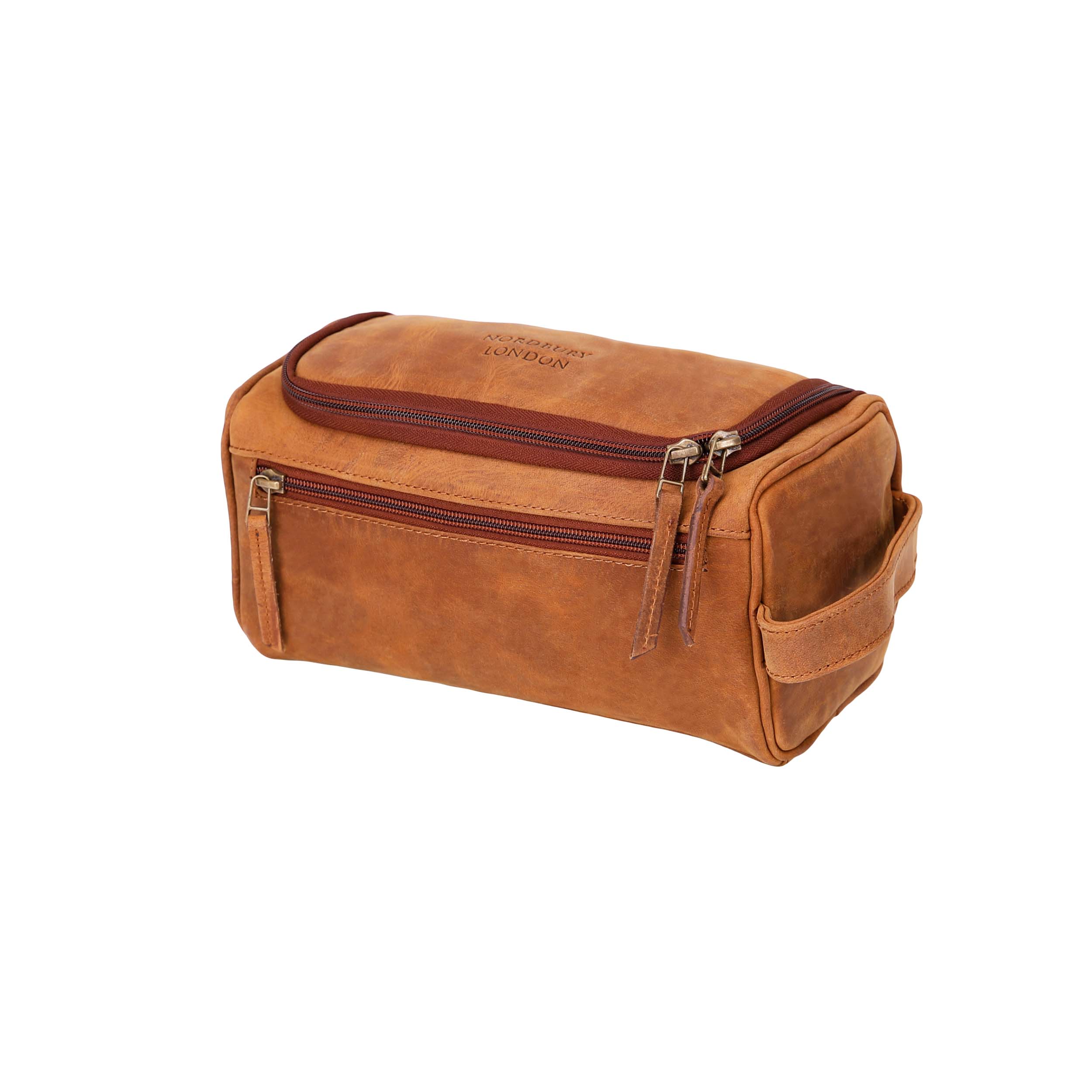 Leather Wash Bag 1901 - Light Brown