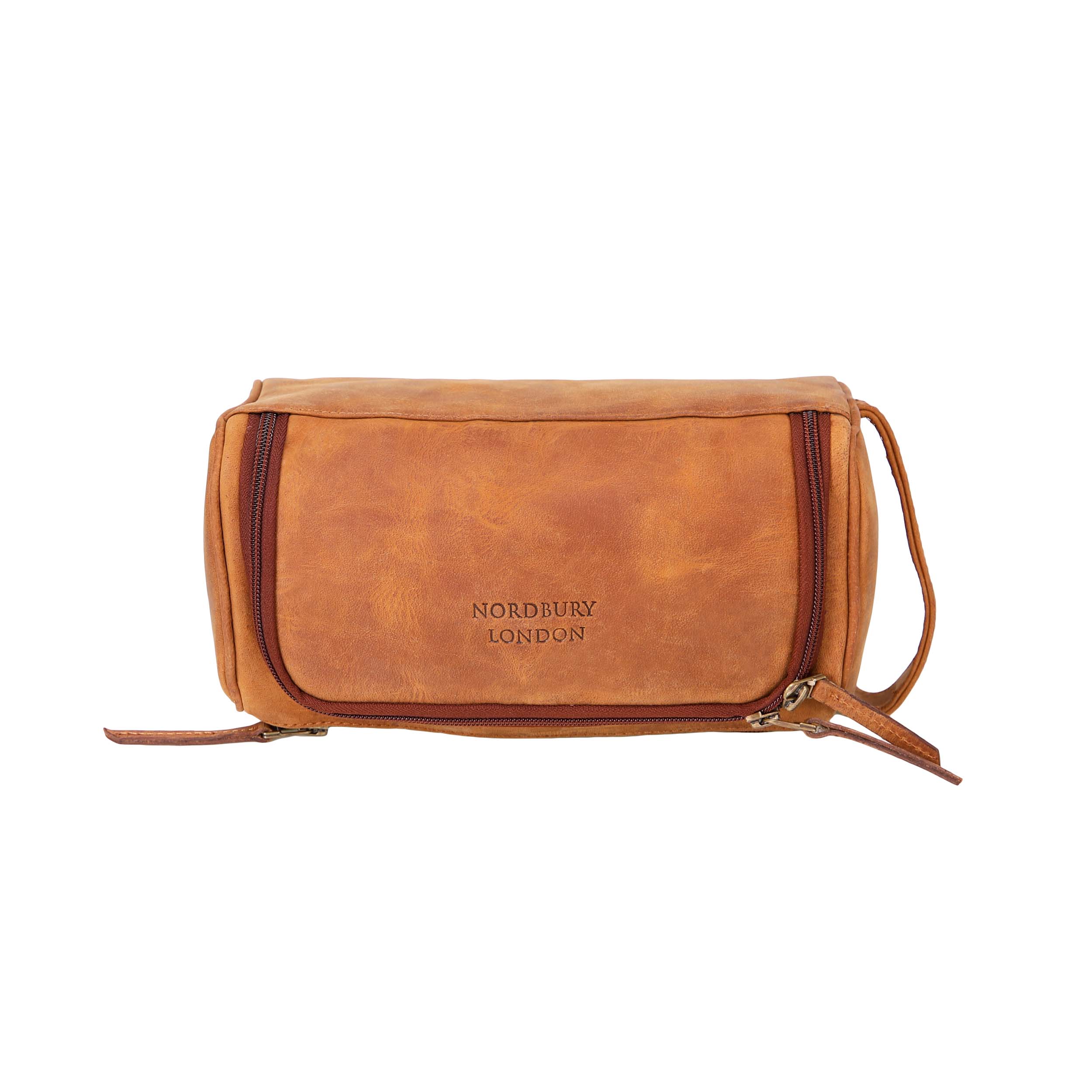 Leather Wash Bag 1901 - Light Brown