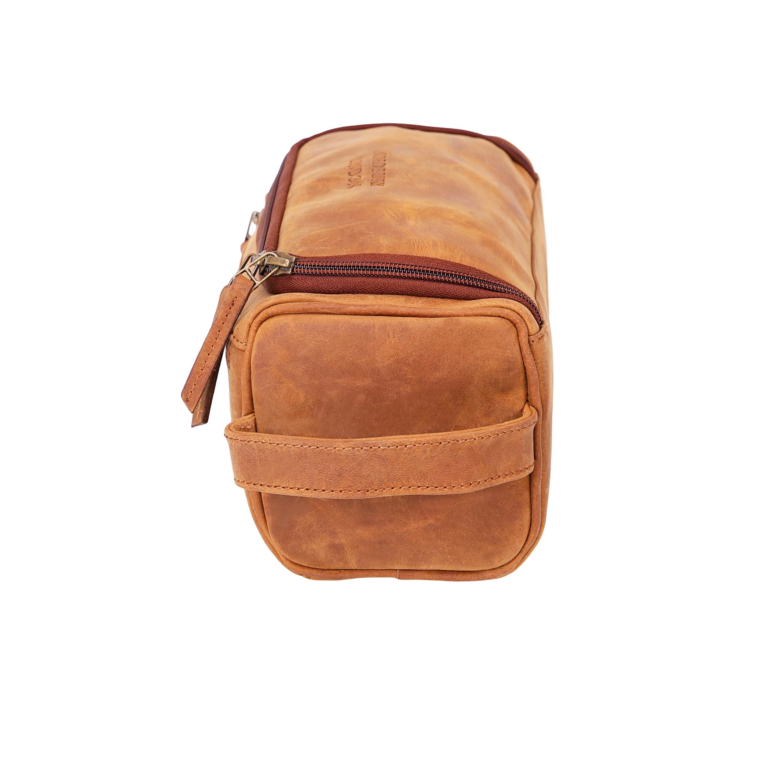 Leather Wash Bag 1901 - Light Brown