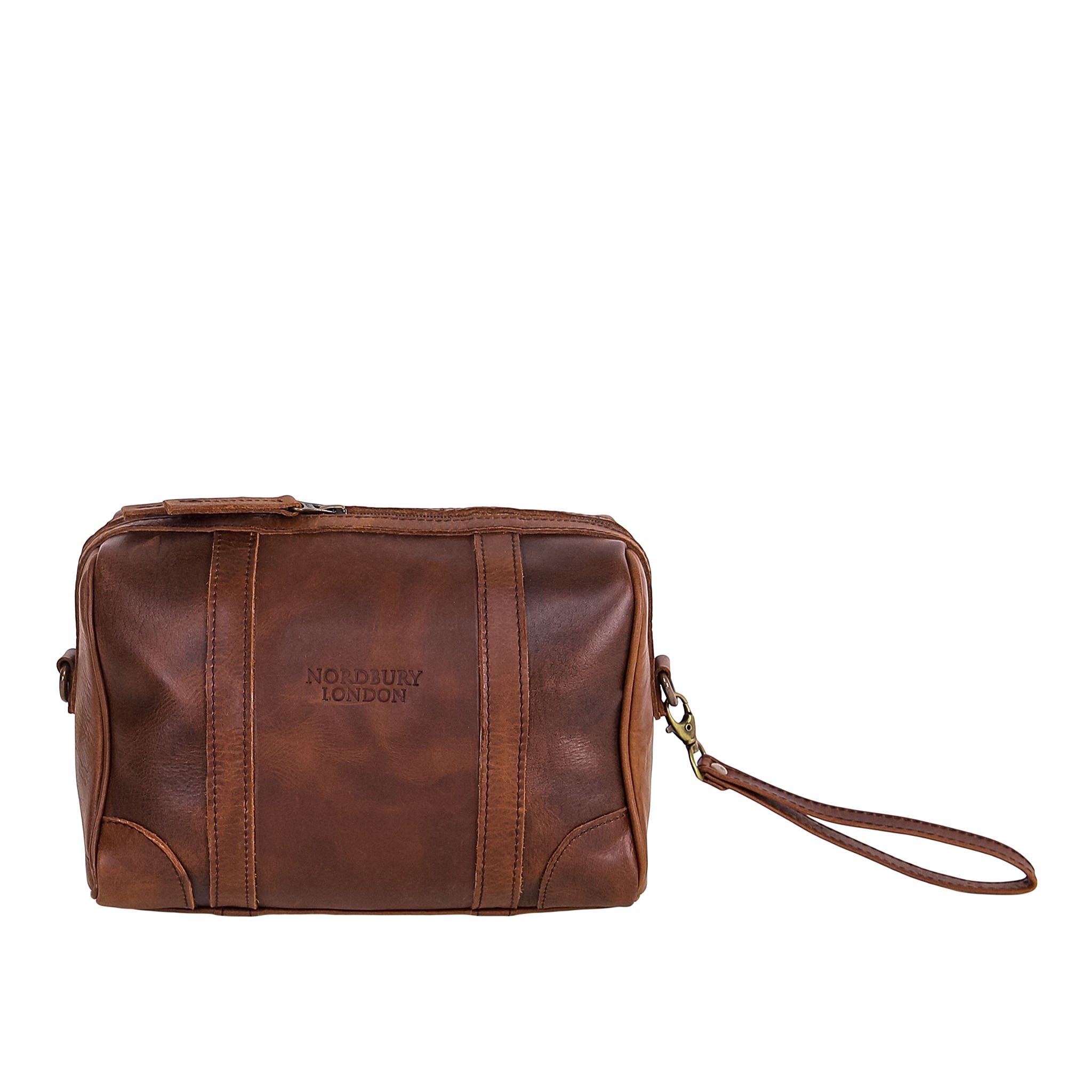 Leather Wash Bag 2656 - Medium Brown