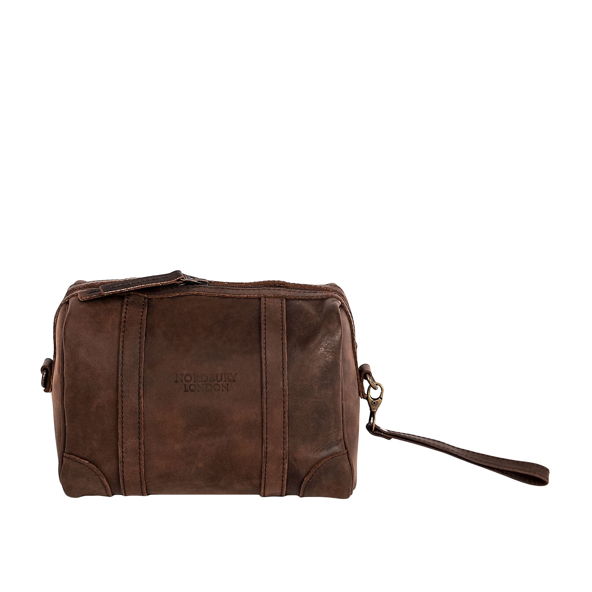 Leather Wash Bag 2656 - Dark Brown