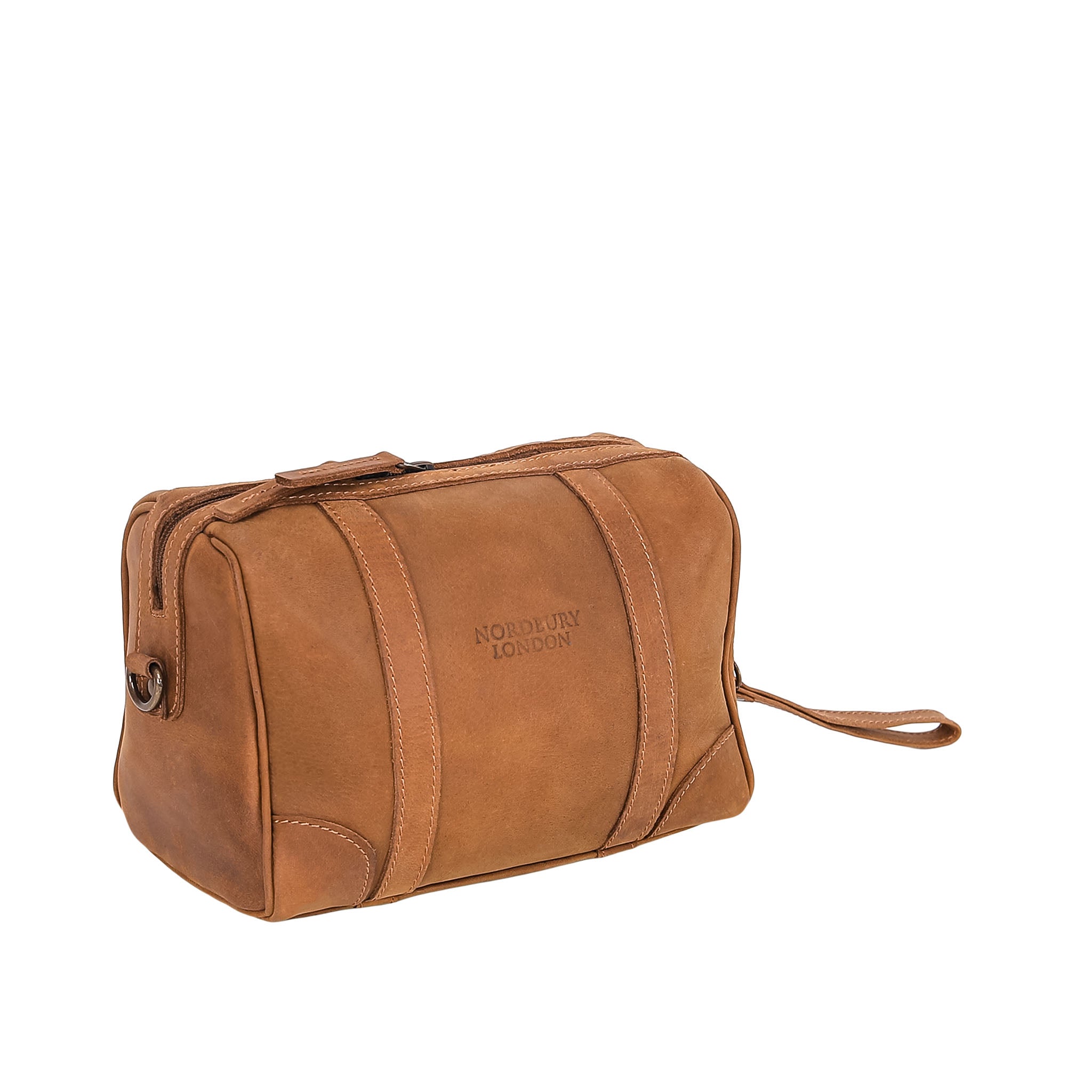 Leather Wash Bag 2656 - Light Brown