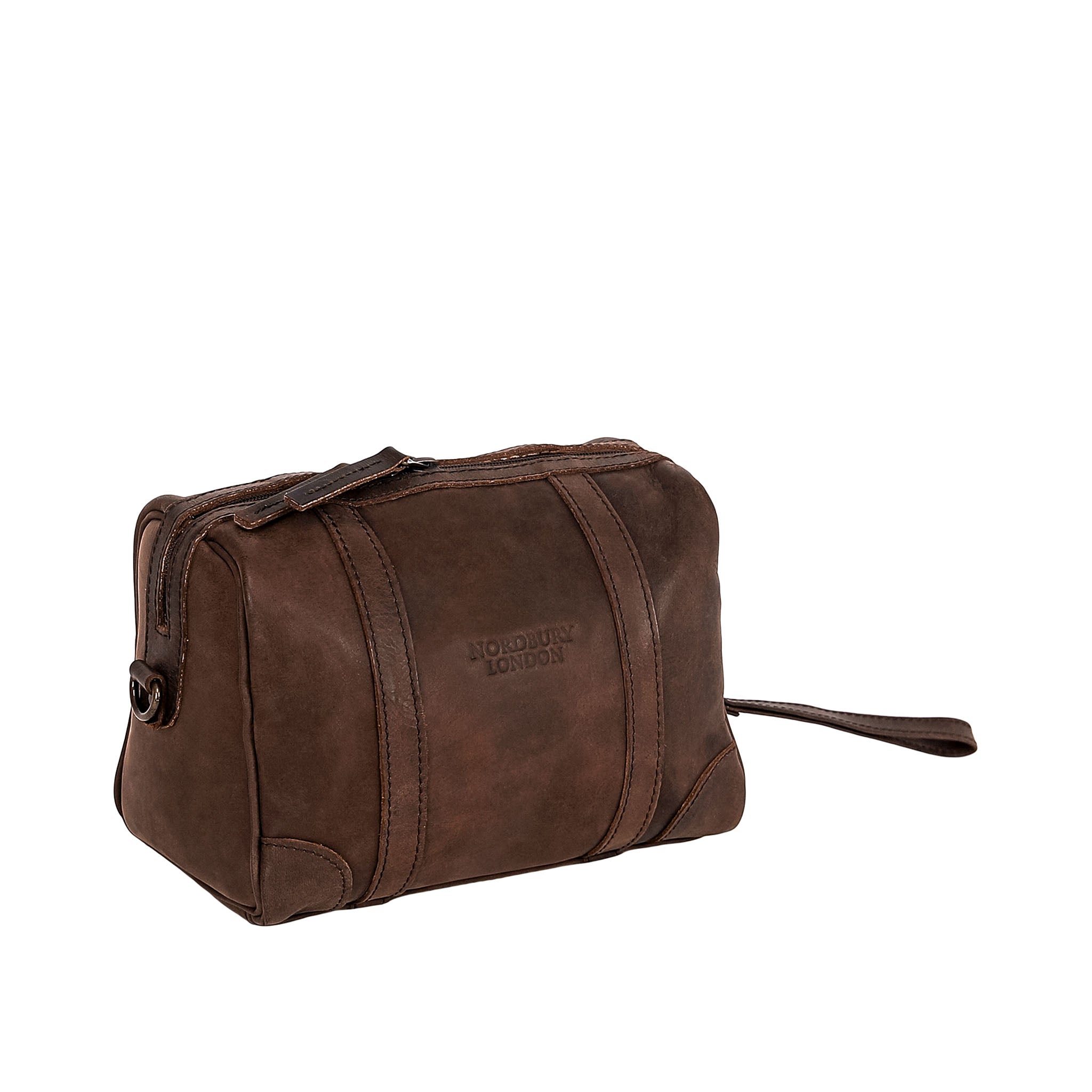 Leather Wash Bag 2656 - Dark Brown