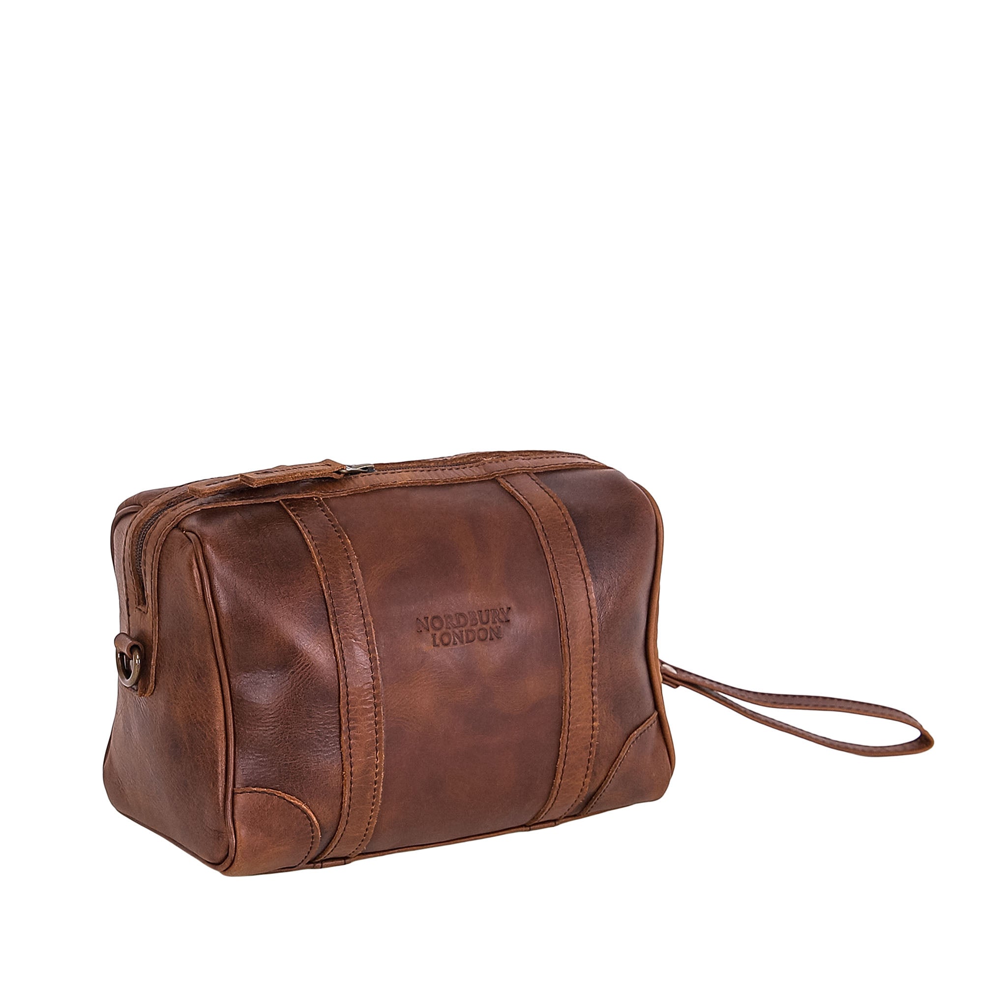 Leather Wash Bag 2656 - Medium Brown