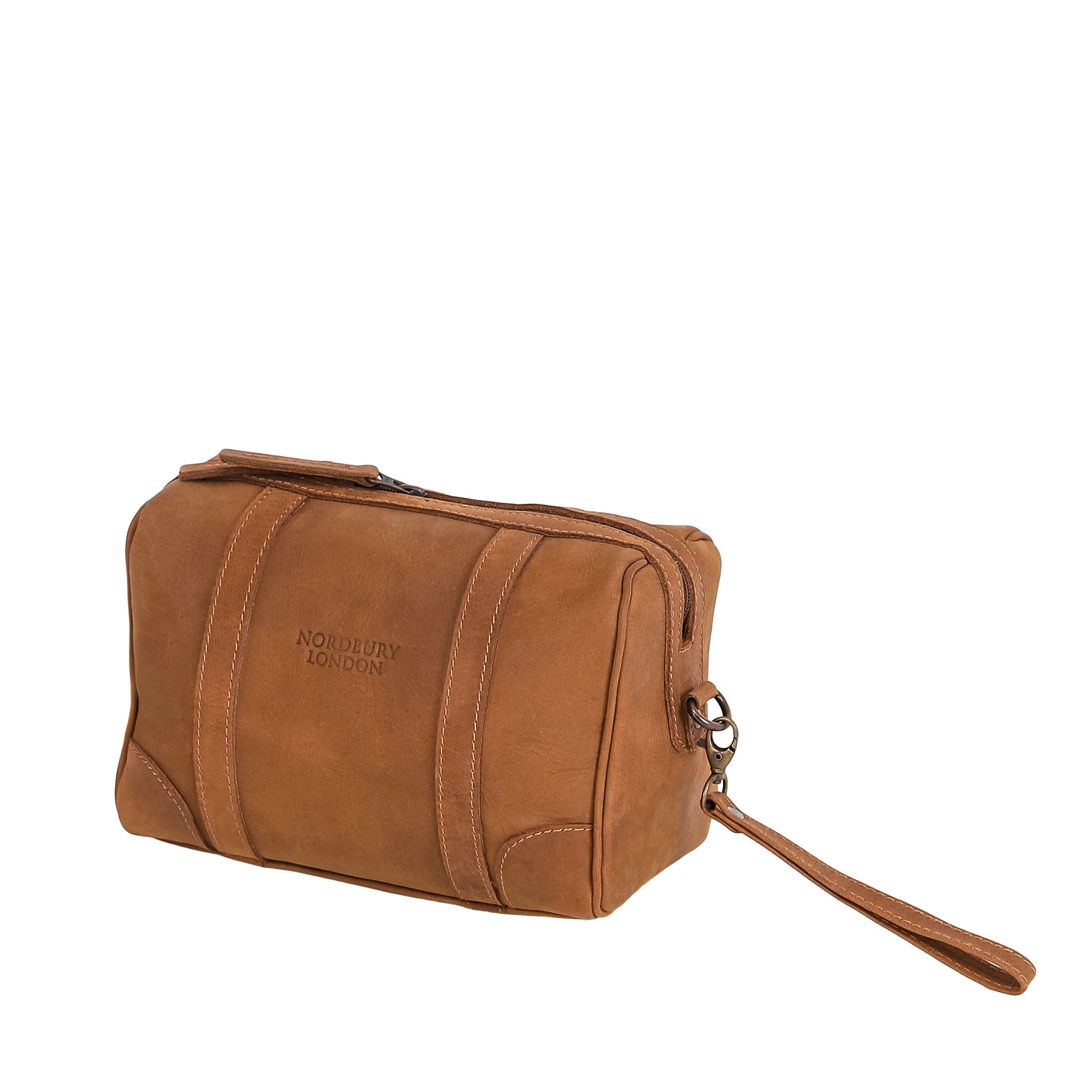 Leather Wash Bag 2656 - Light Brown