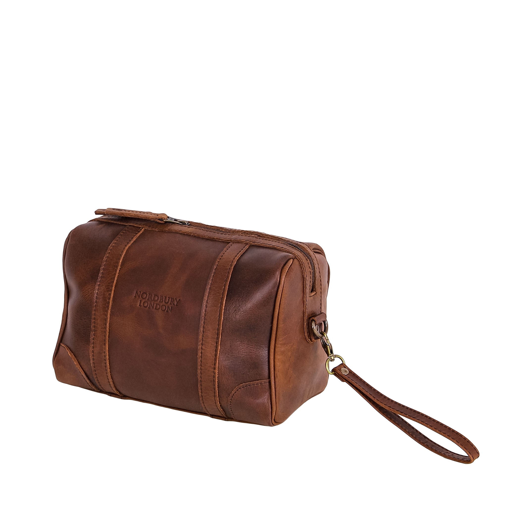 Leather Wash Bag 2656 - Medium Brown