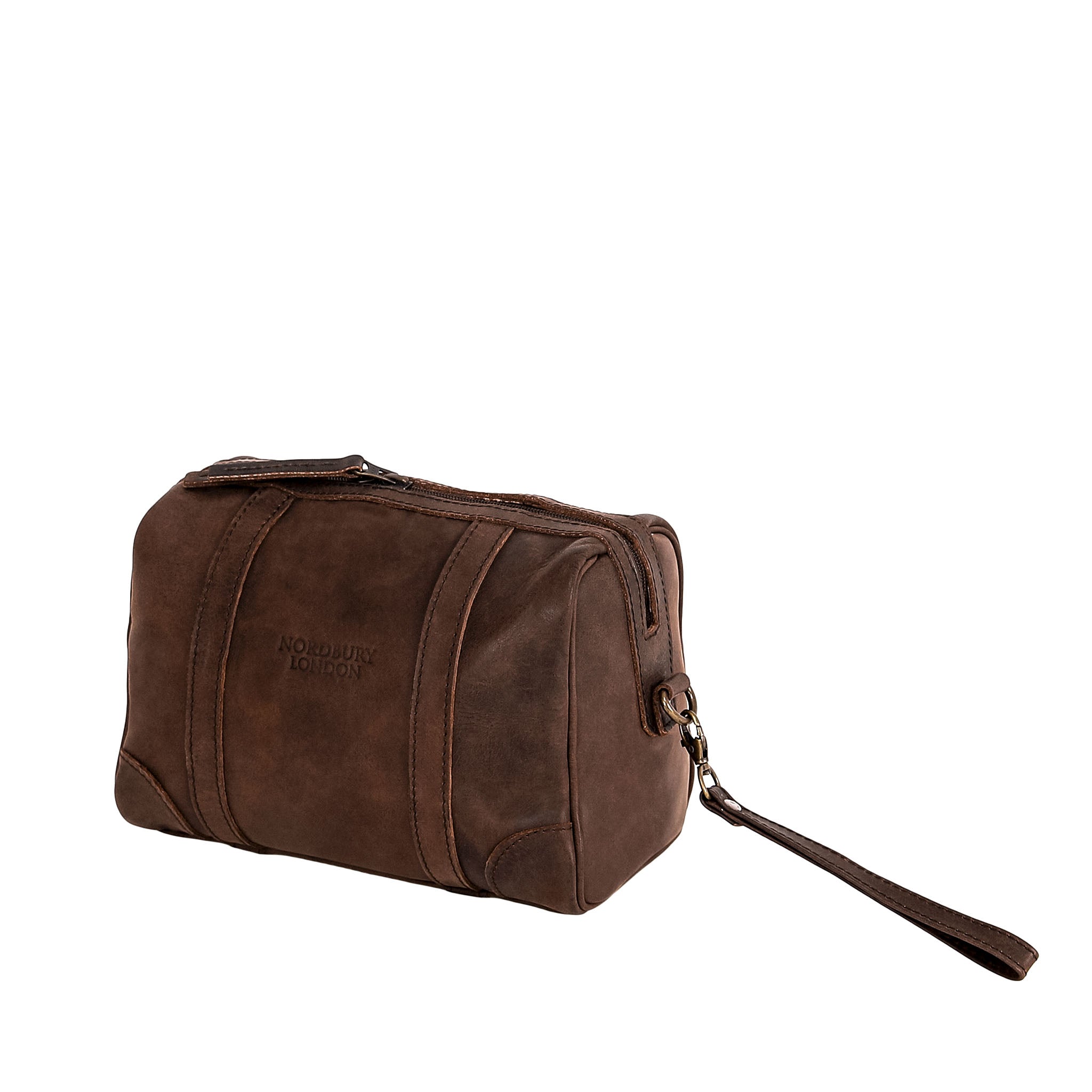 Leather Wash Bag 2656 - Dark Brown