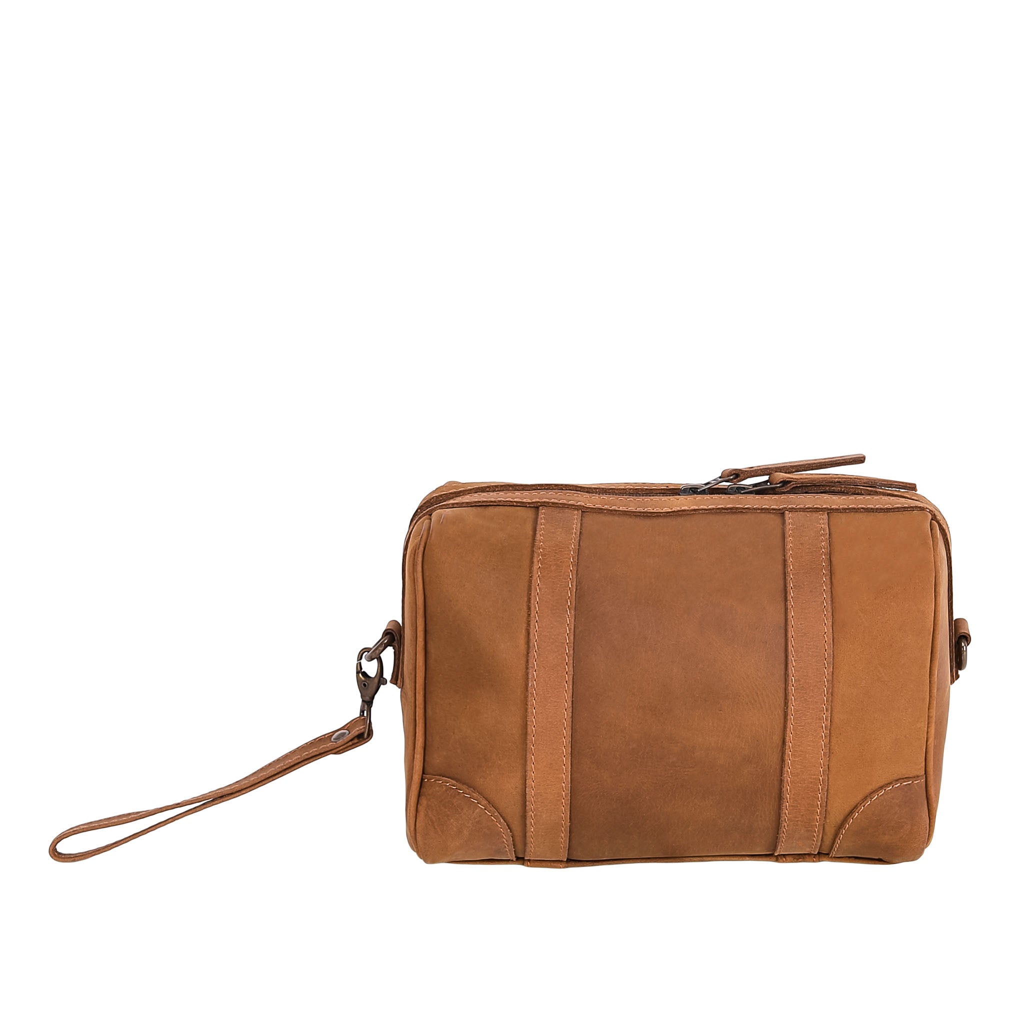 Leather Wash Bag 2656 - Light Brown