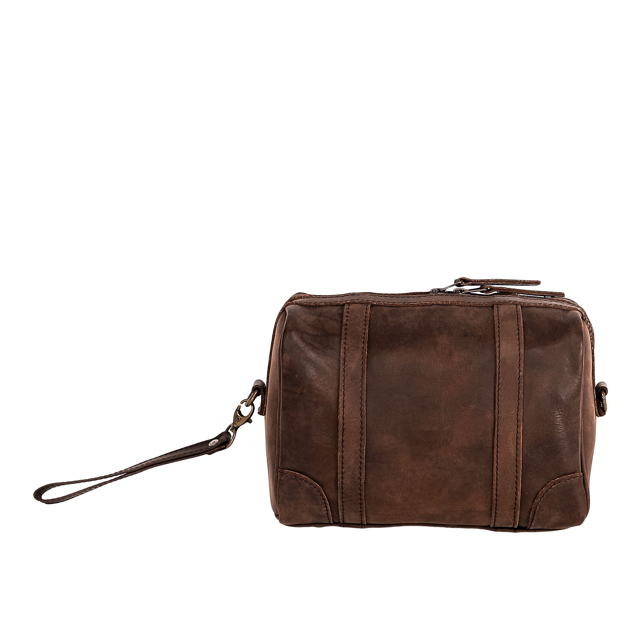 Leather Wash Bag 2656 - Dark Brown