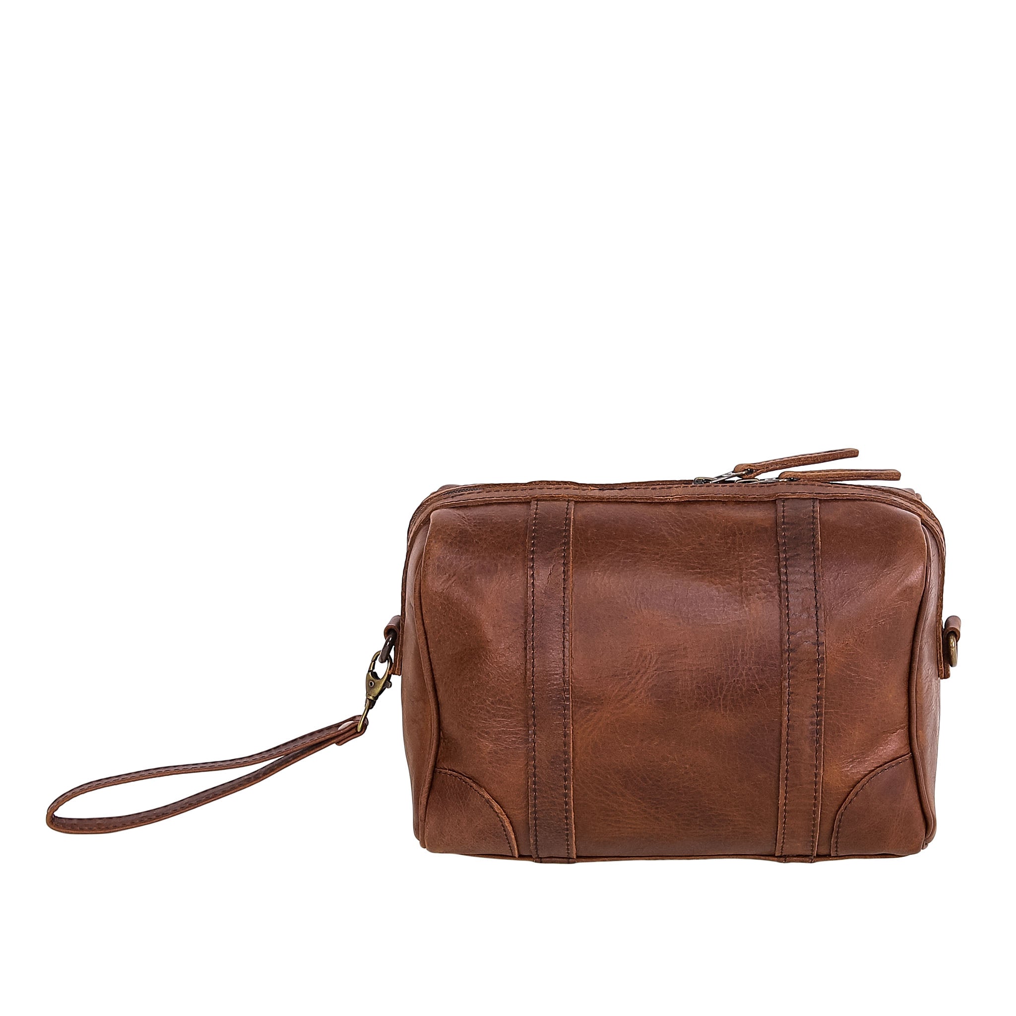 Leather Wash Bag 2656 - Medium Brown