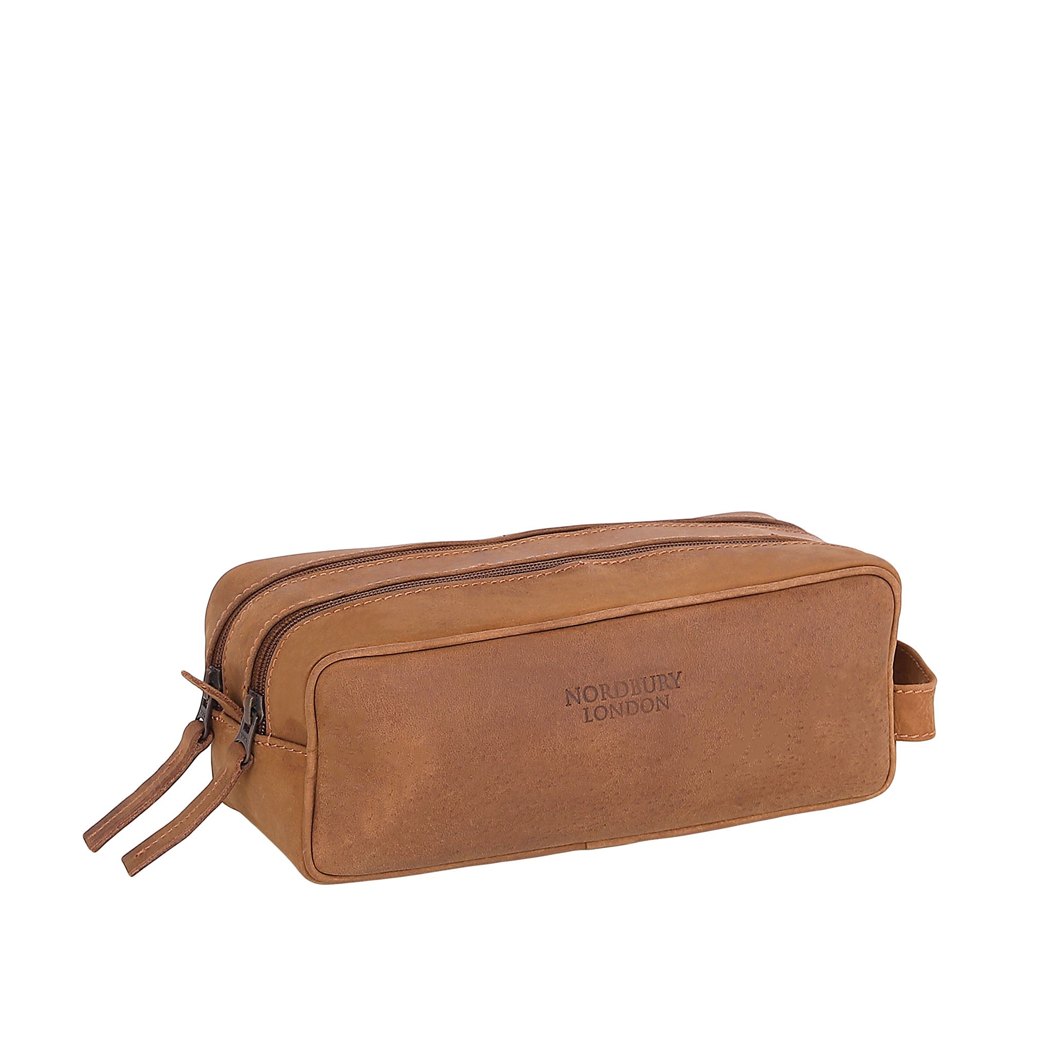 Leather Wash Bag 6662 - Light Brown