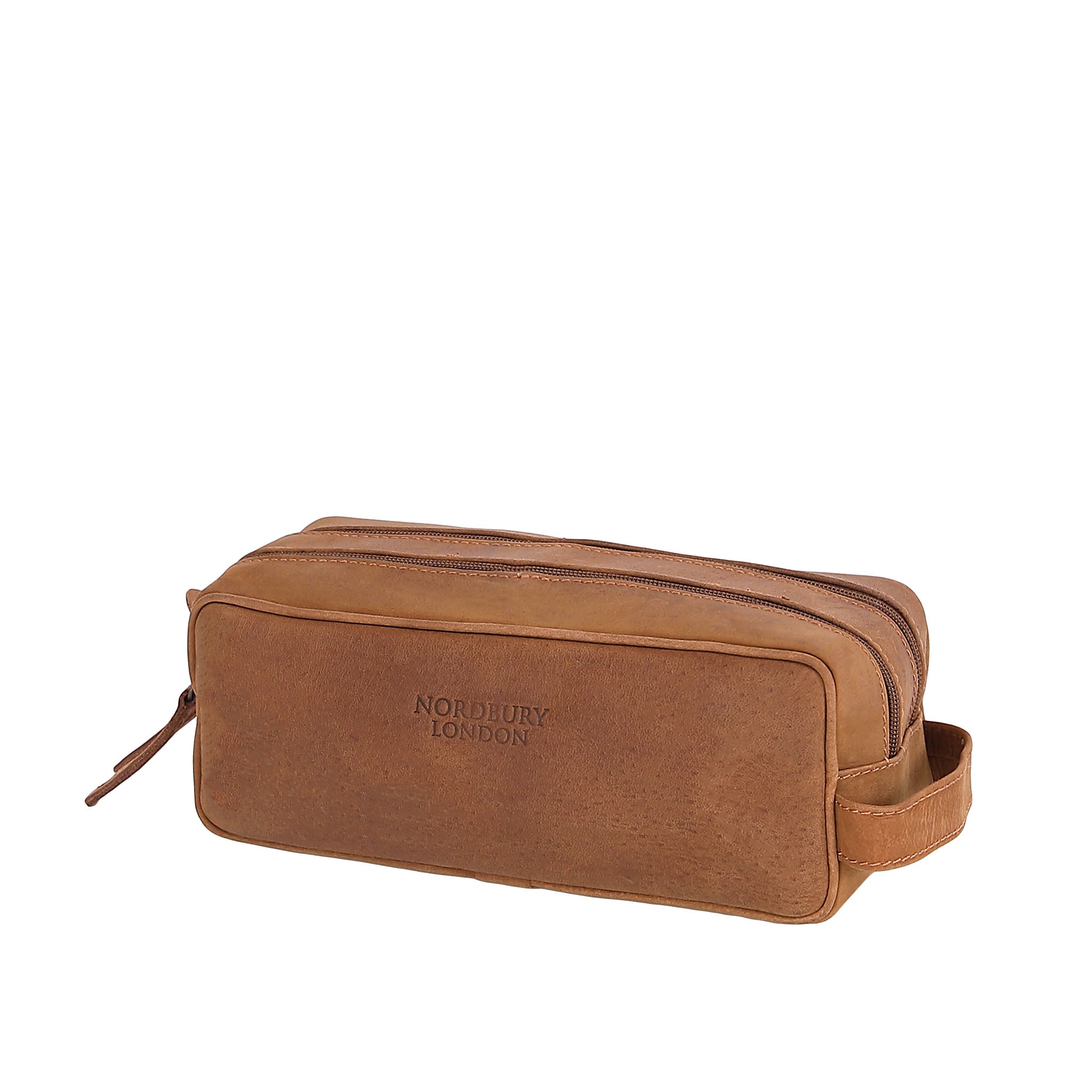 Leather Wash Bag 6662 - Light Brown