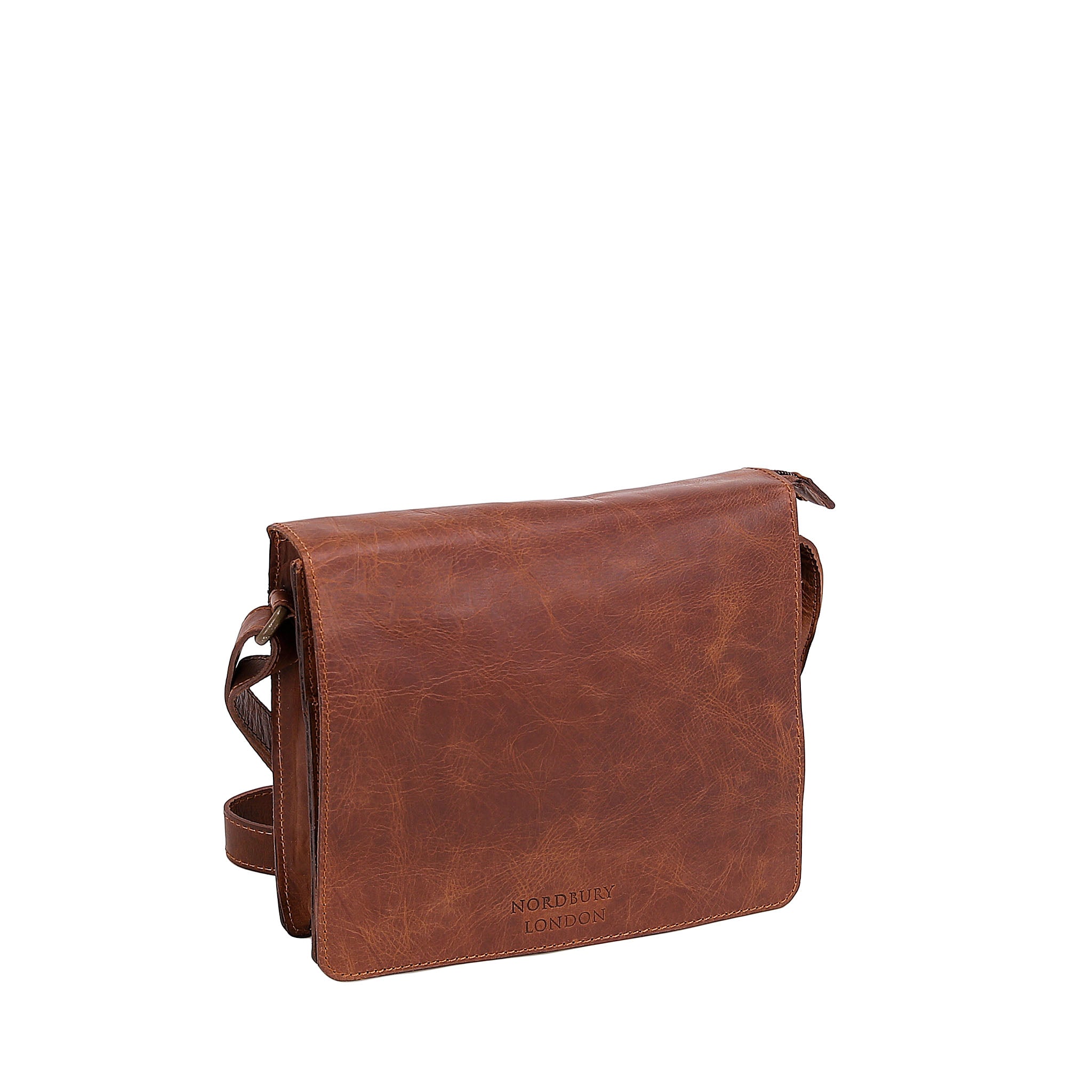 Leather Messenger Bag 3801 - Brown