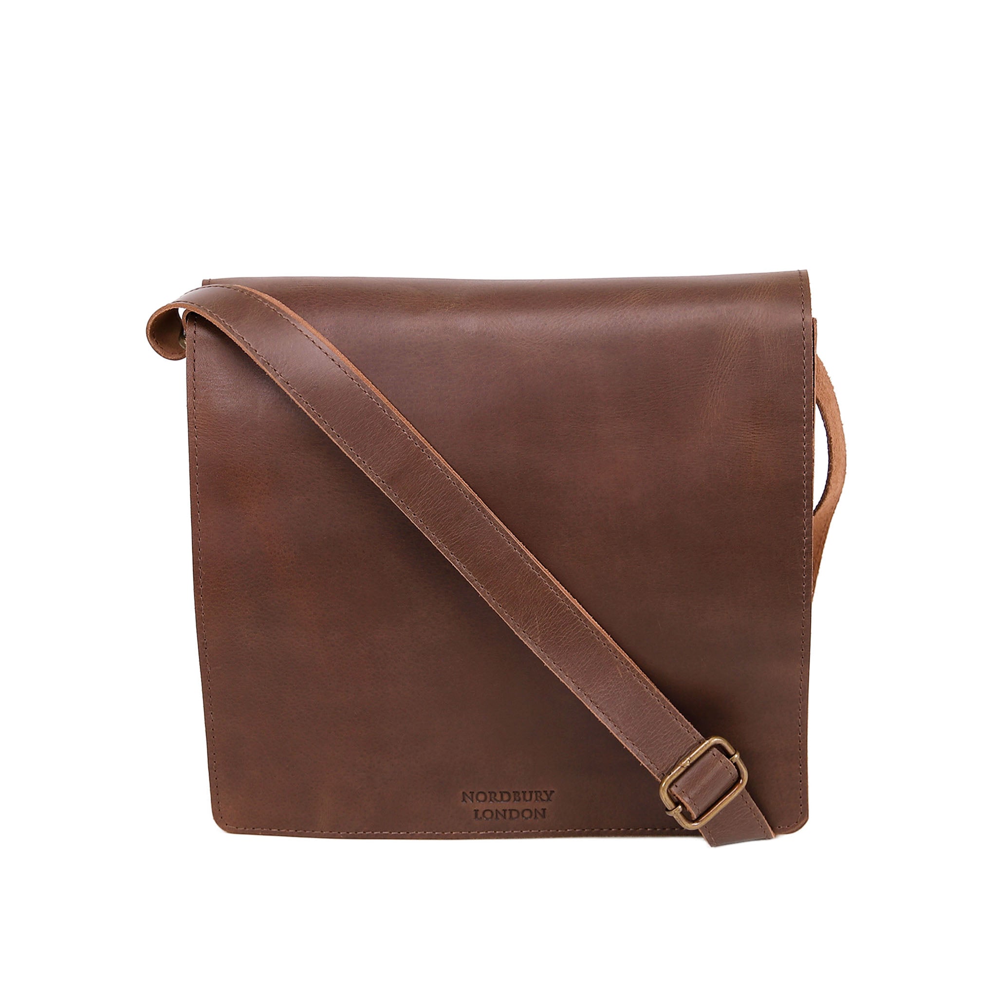 Leather Messenger Bag 3804 - Medium Brown