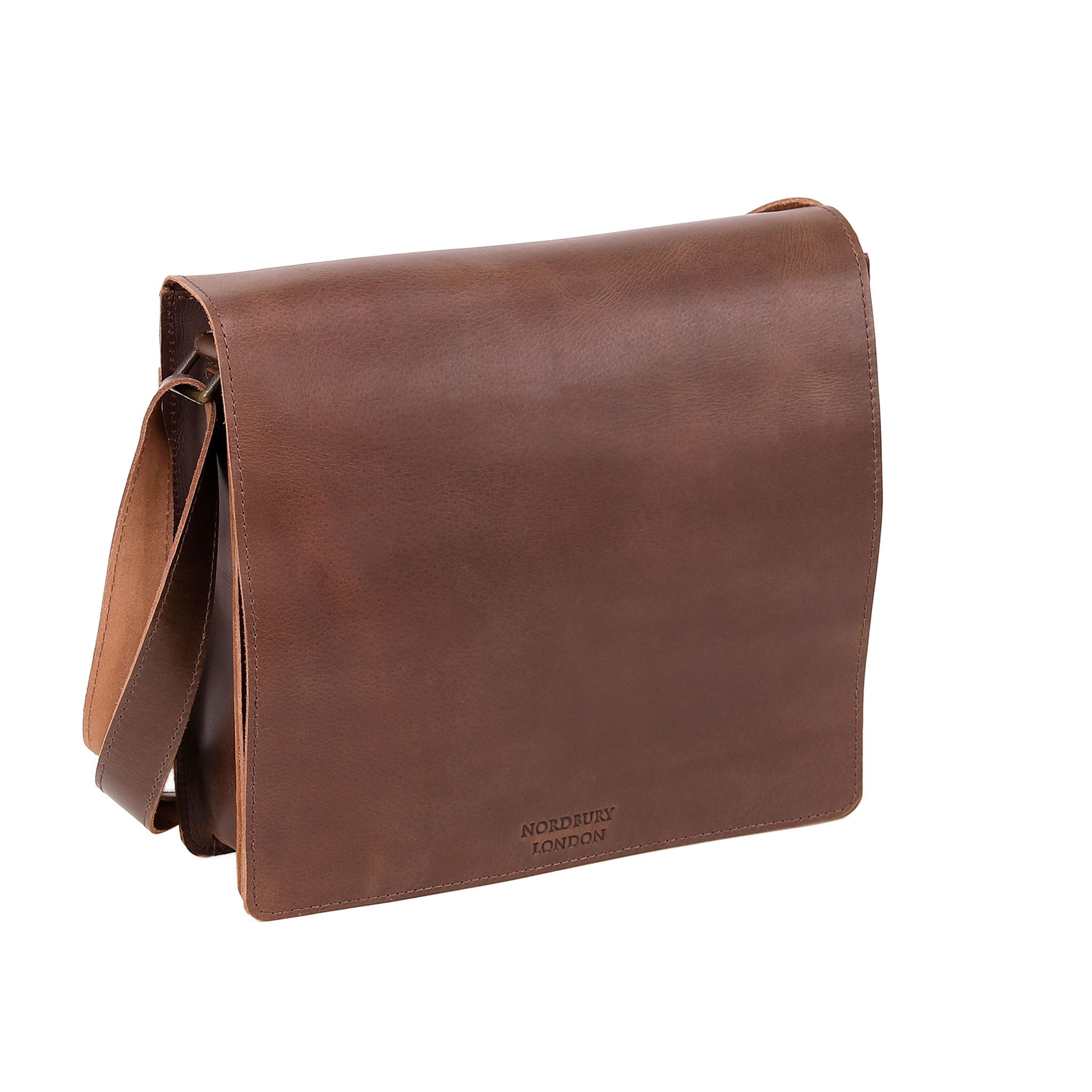 Leather Messenger Bag 3804 - Medium Brown