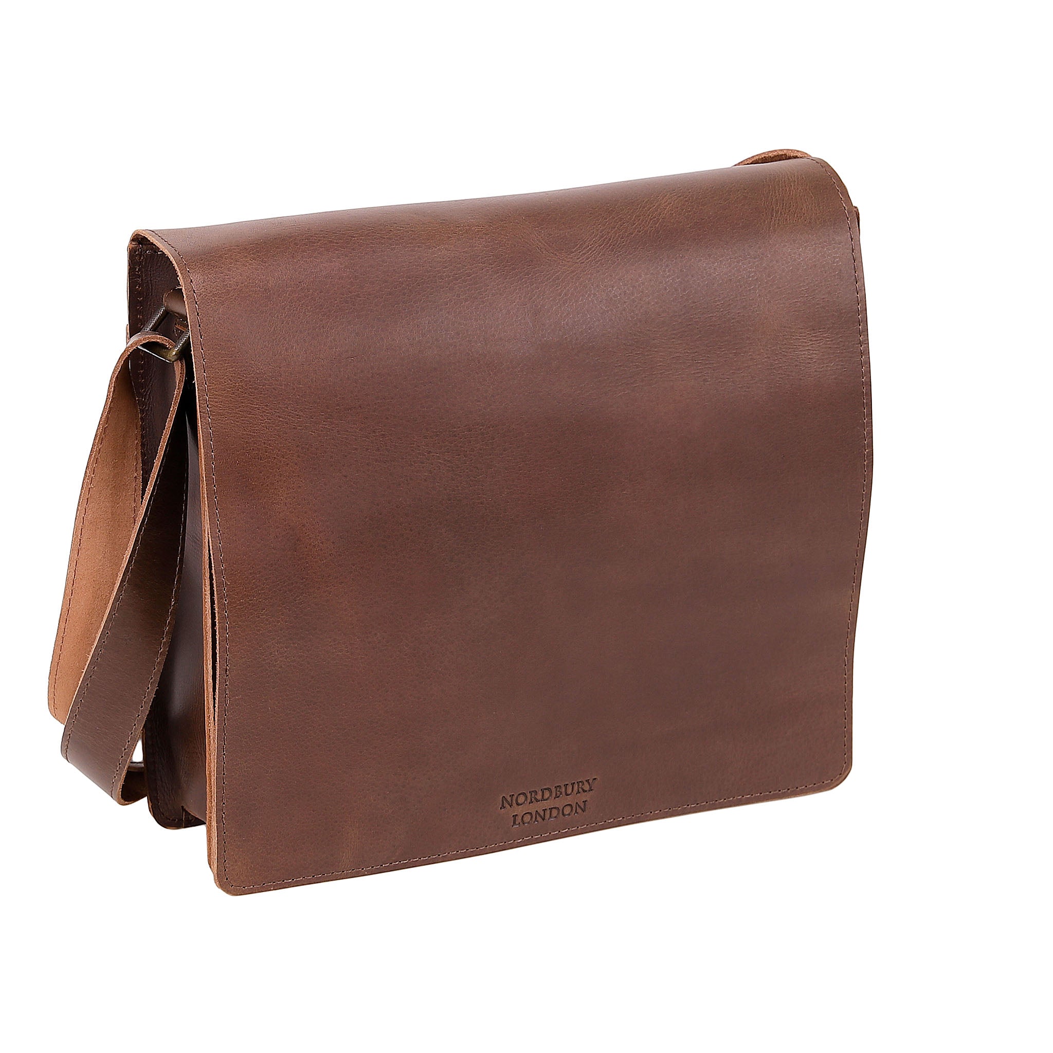 Leather Messenger Bag 3805 - Medium Brown