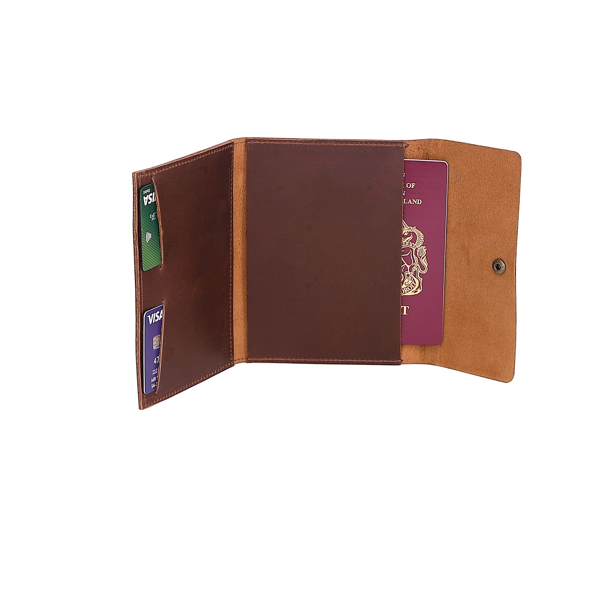 Leather Passport Holder - Medium Brown