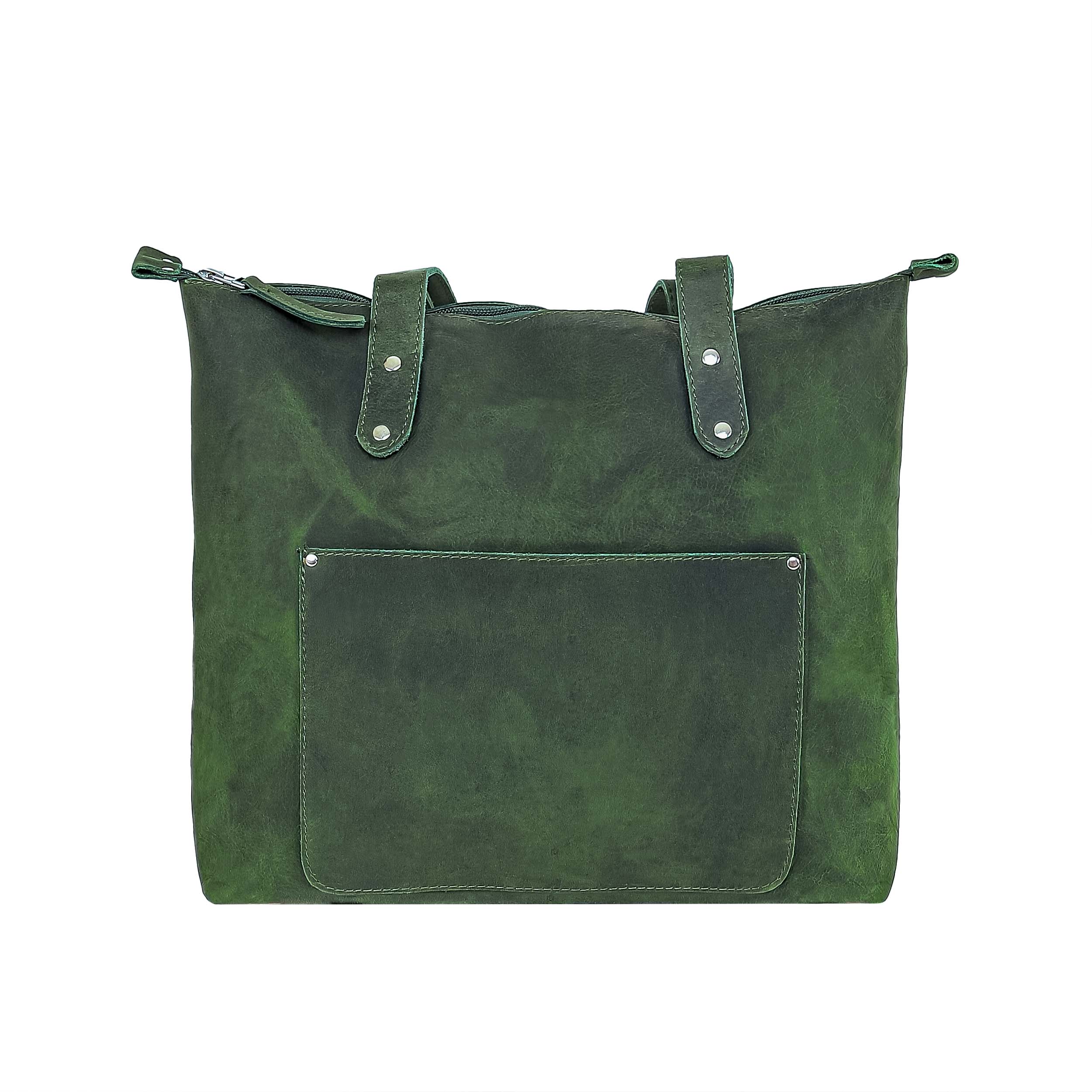 Leather Tote Bag 9912 - Green