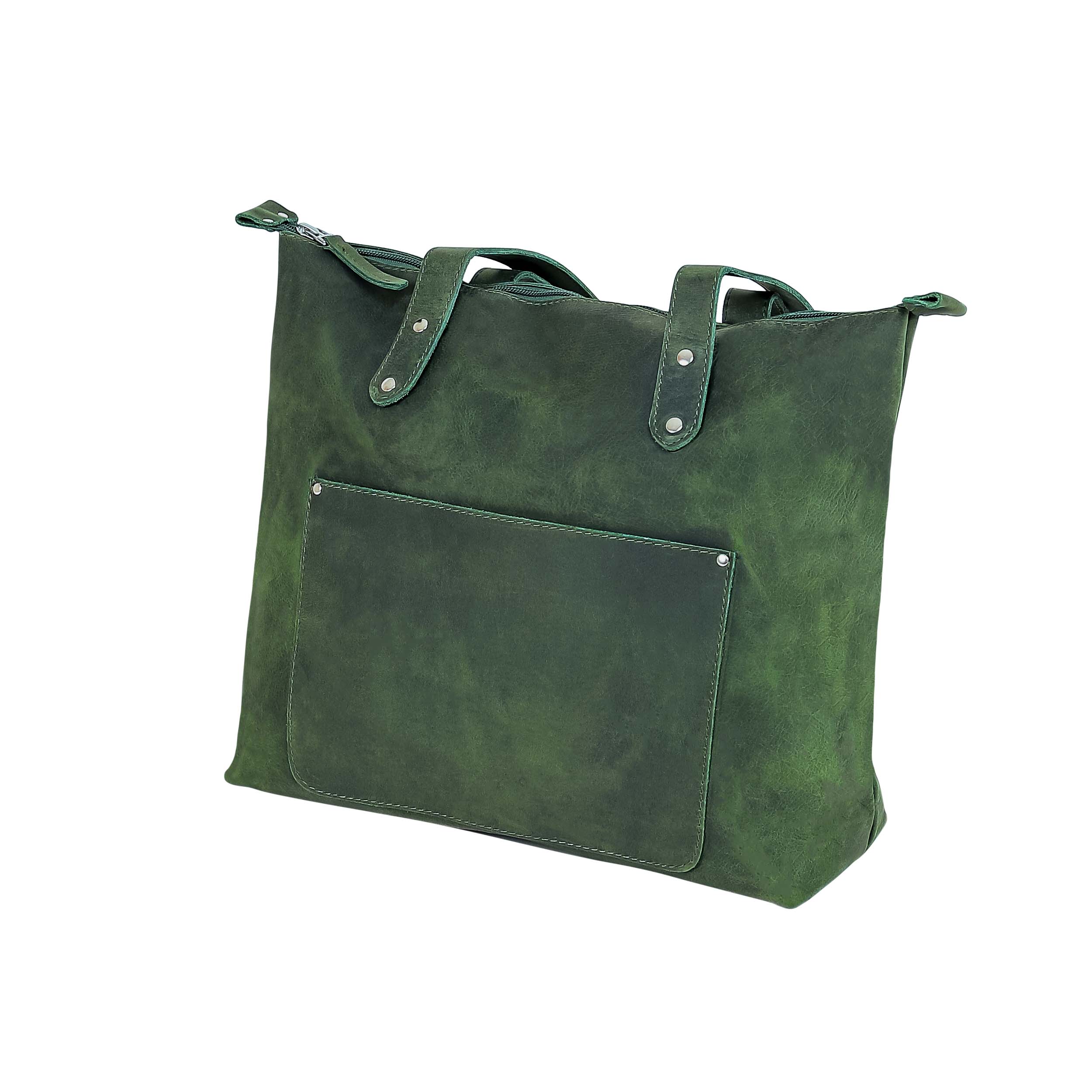 Leather Tote Bag 9912 - Green