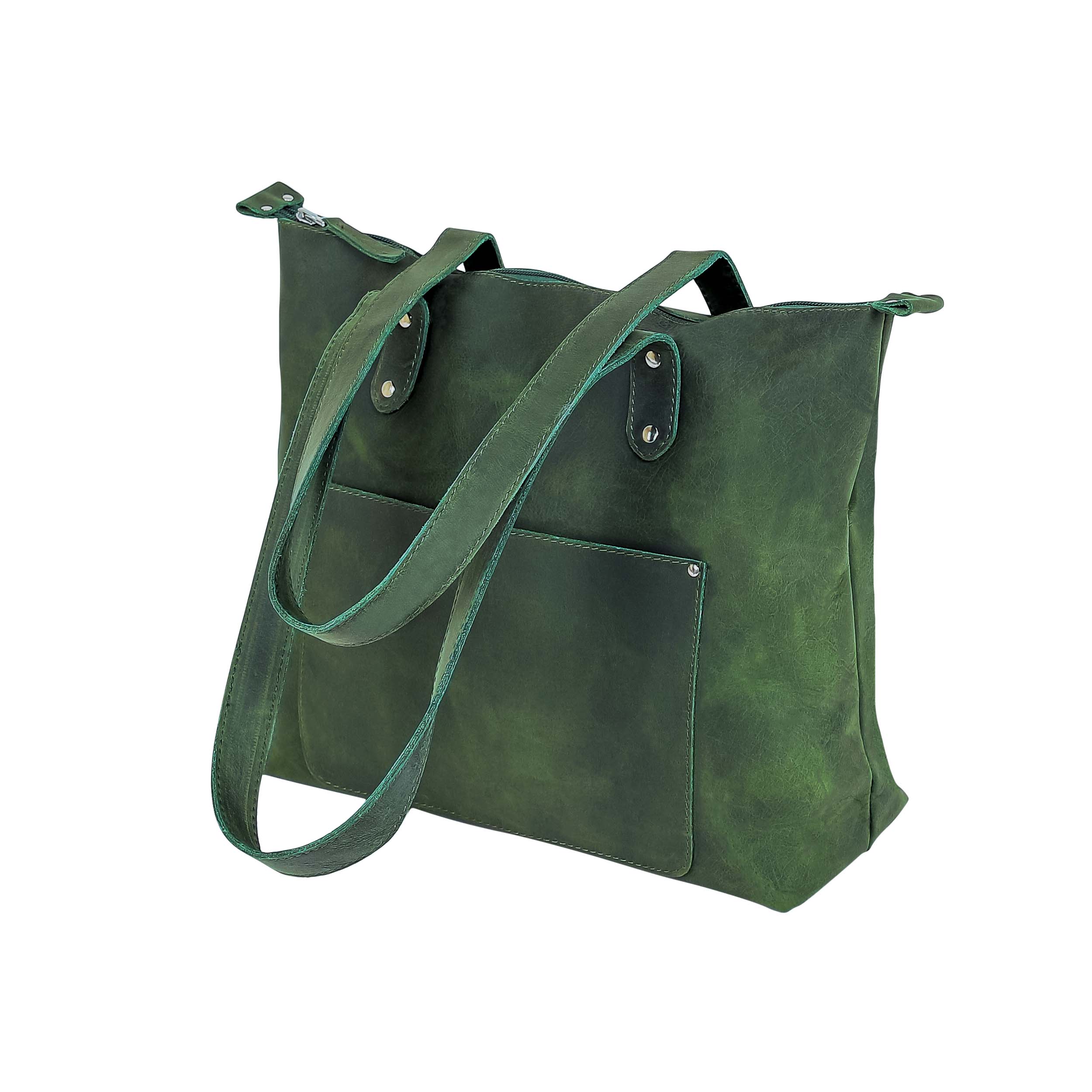 Leather Tote Bag 9912 - Green