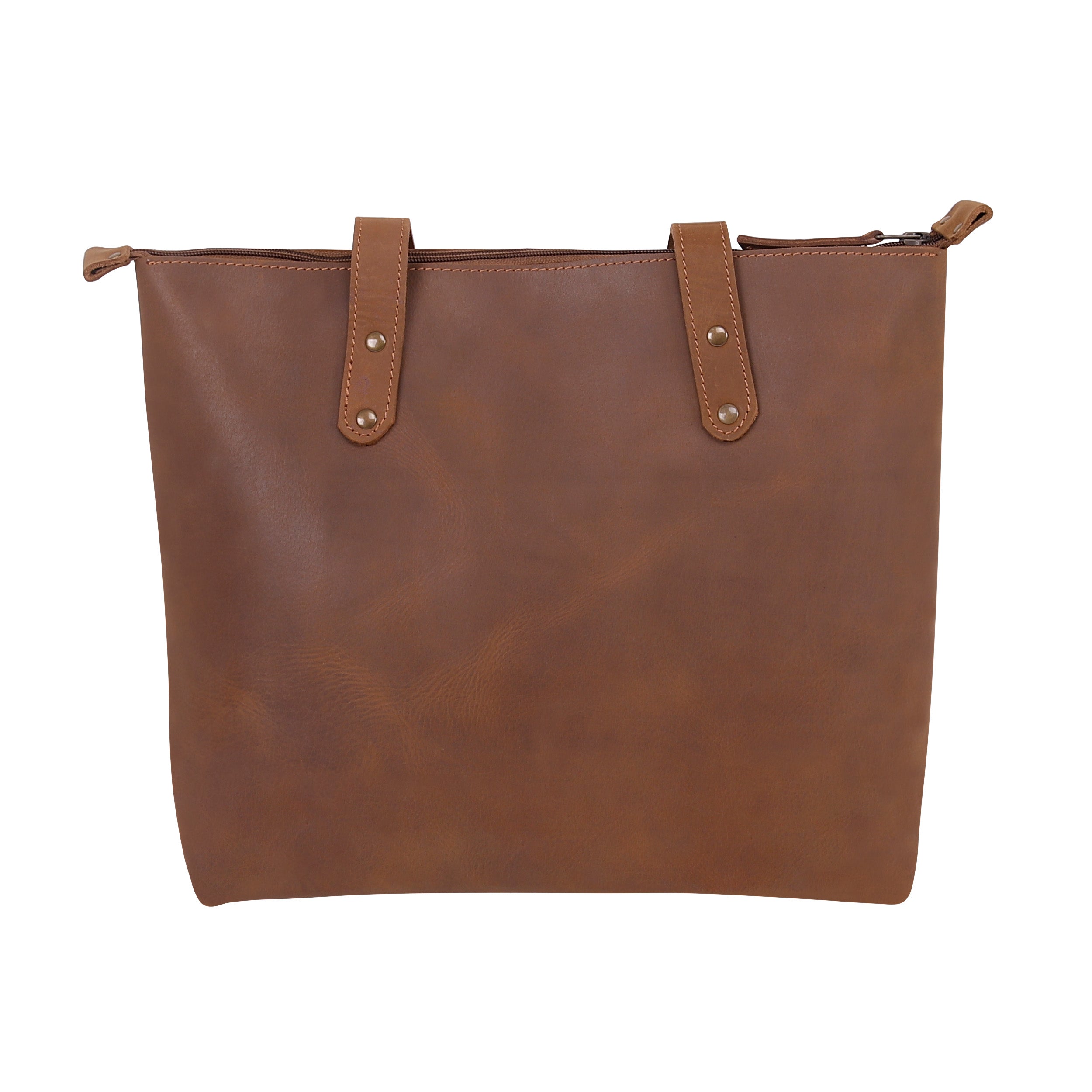 Leather Tote Bag 9912 - Light Brown