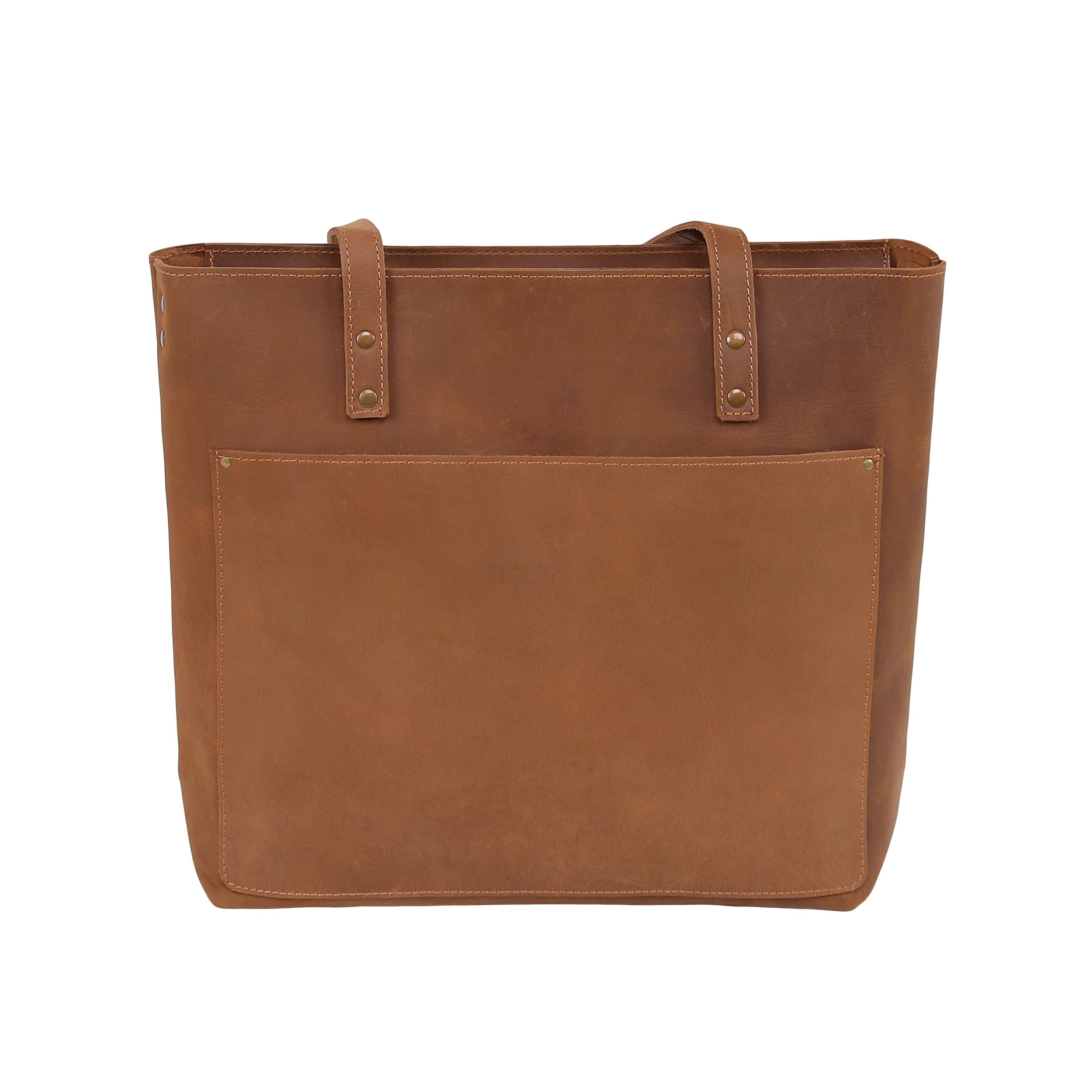 Leather Tote Bag 9916 - Light Brown