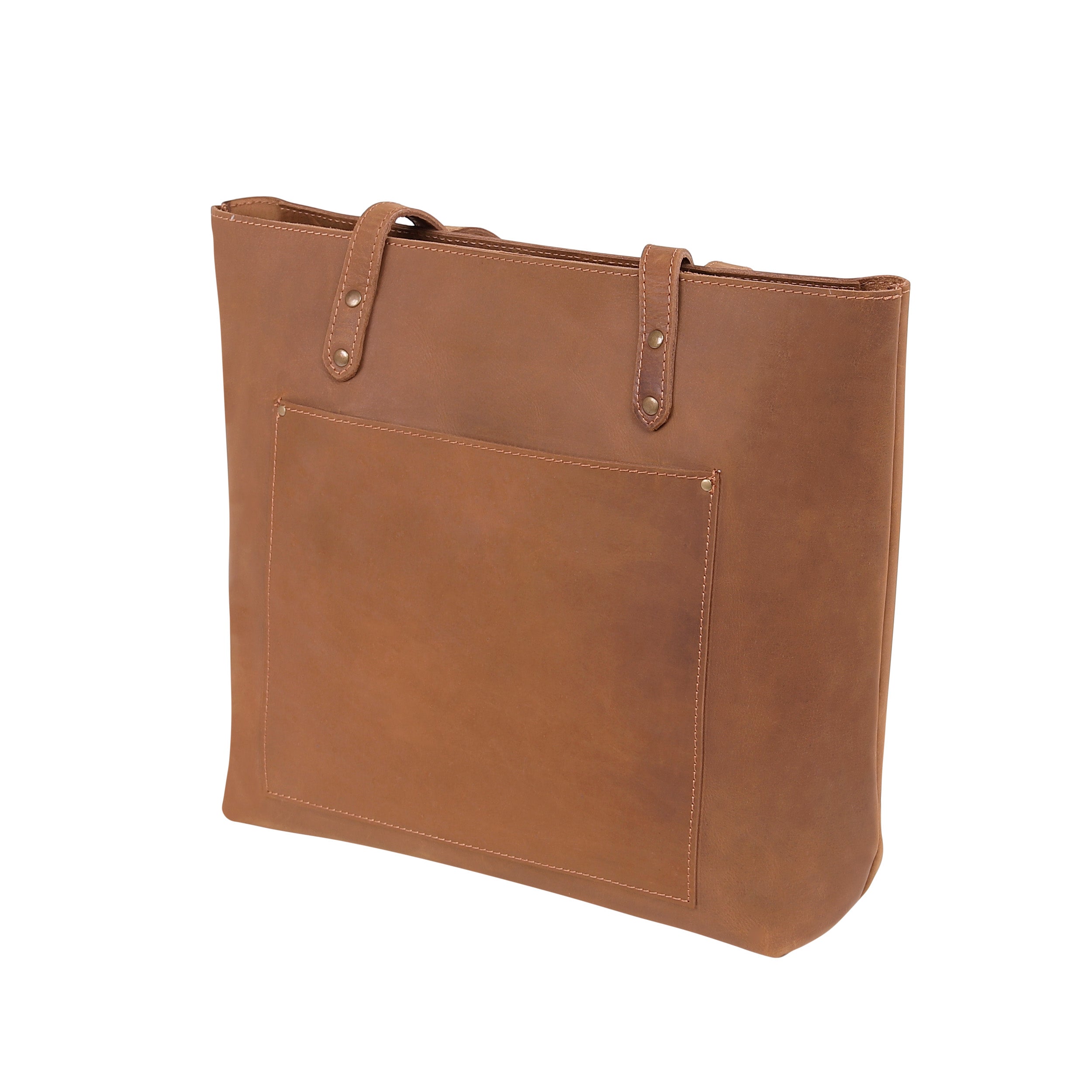 Leather Tote Bag 9917 - Light Brown