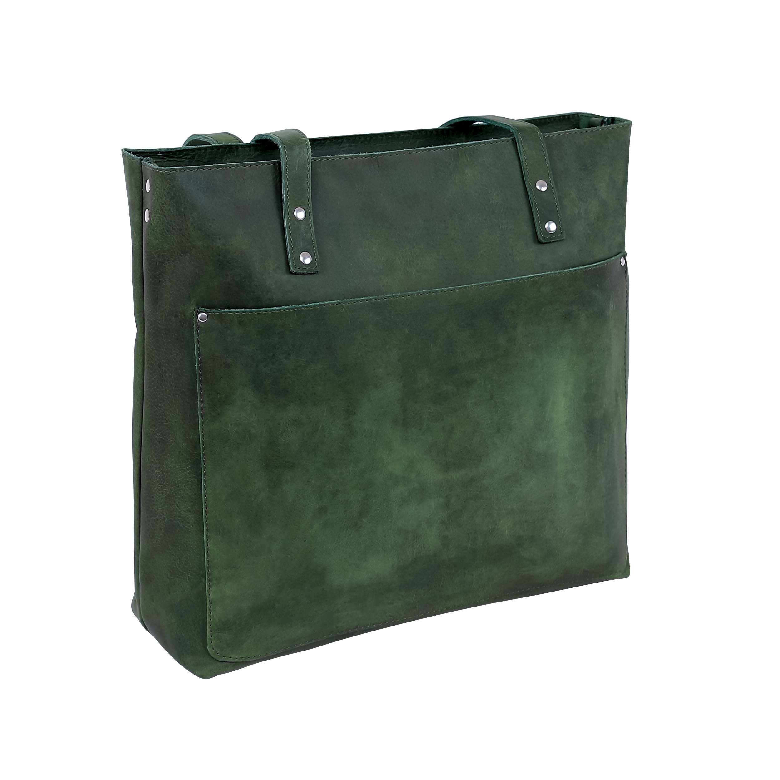 Leather Tote Bag 9916 - Green