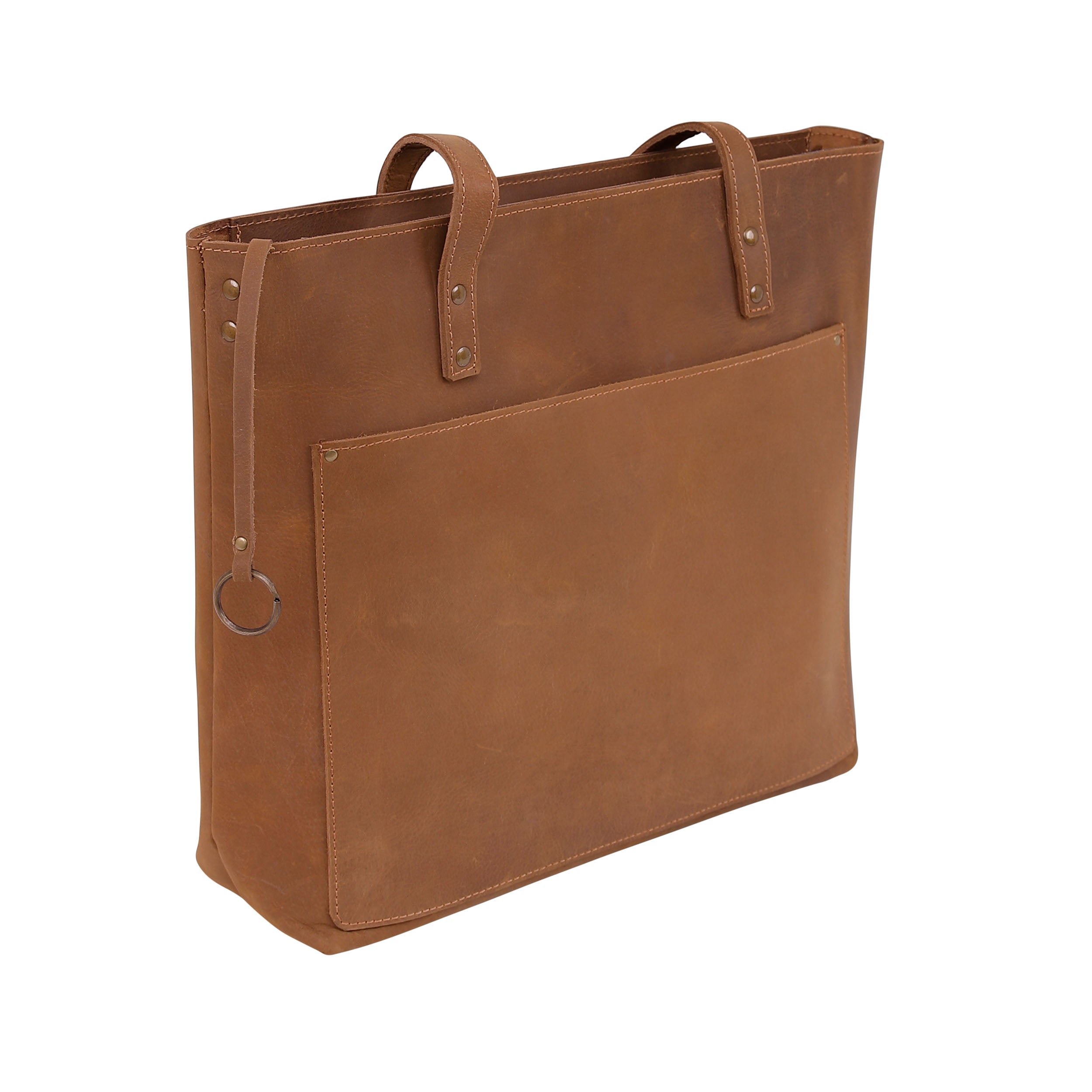 Leather Tote Bag 9916 - Light Brown