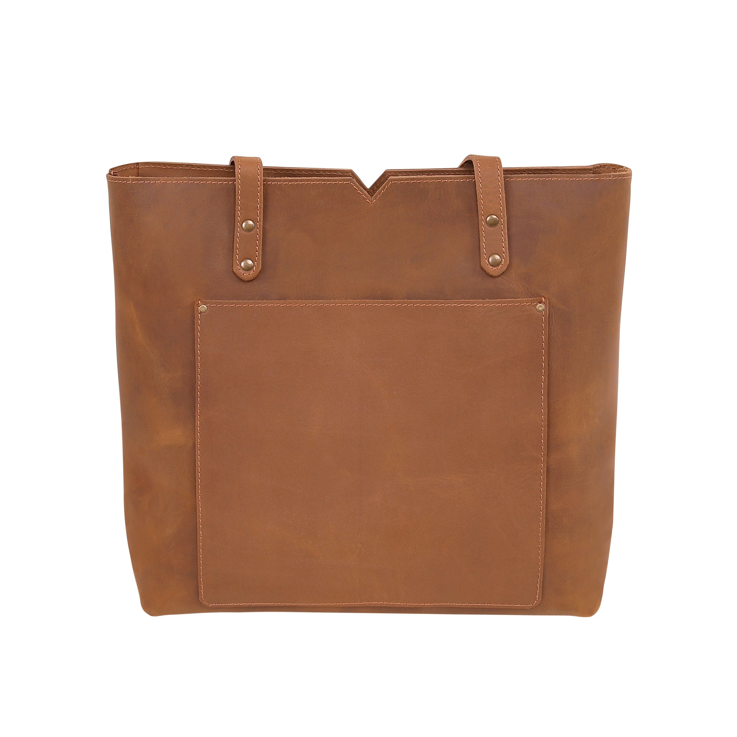 Leather Tote Bag 9918 - Light Brown