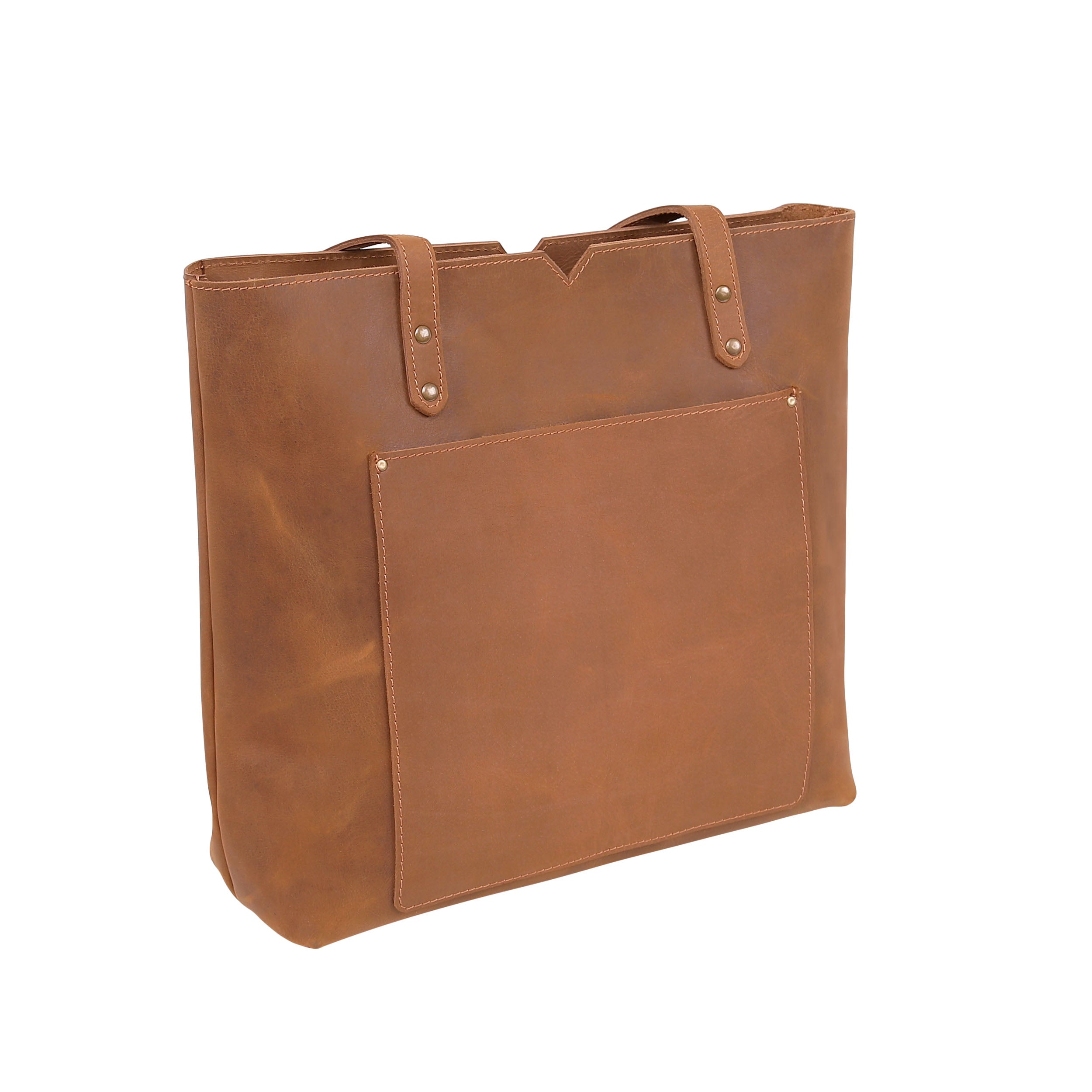 Leather Tote Bag 9918 - Light Brown