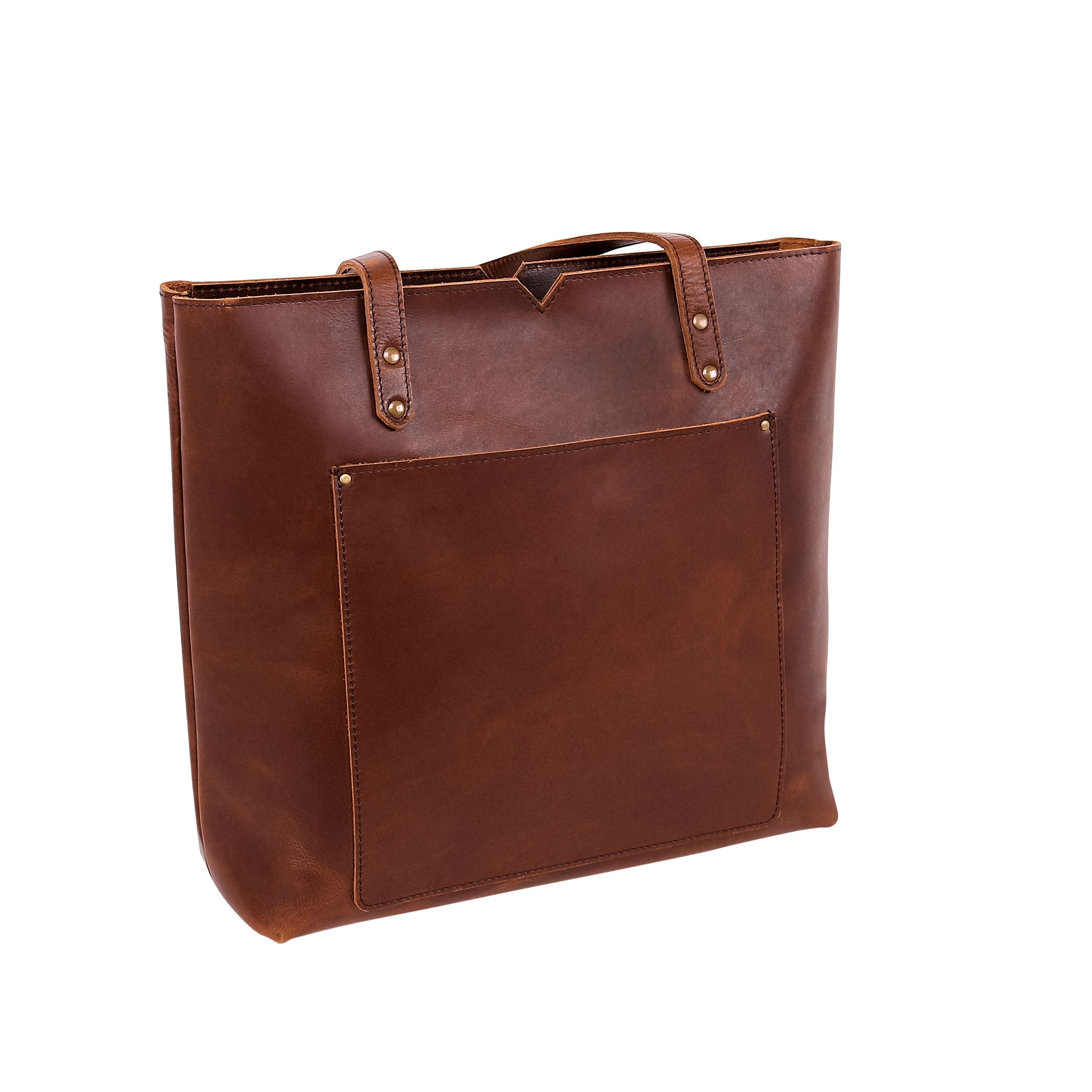 Leather Tote Bag 9918 - Medium Brown