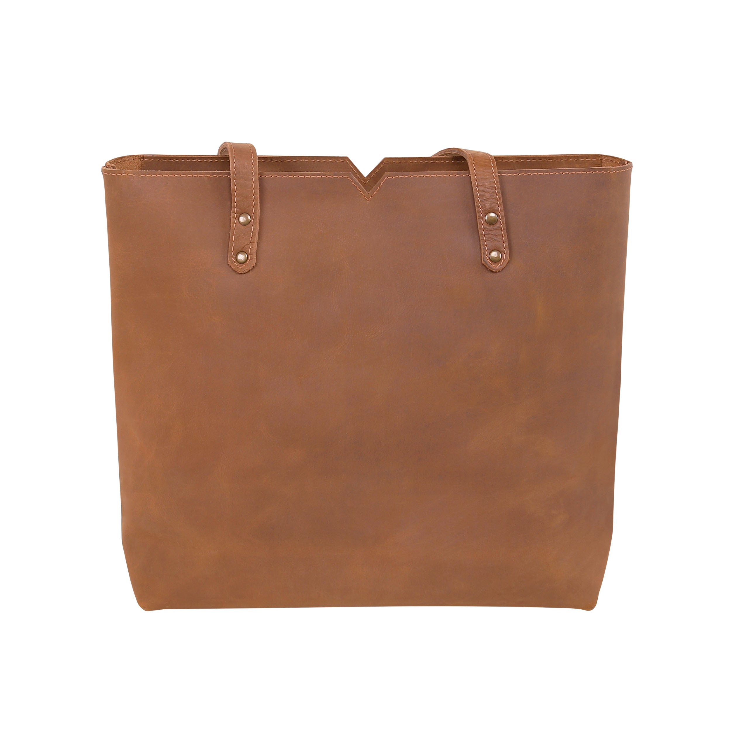 Leather Tote Bag 9918 - Light Brown