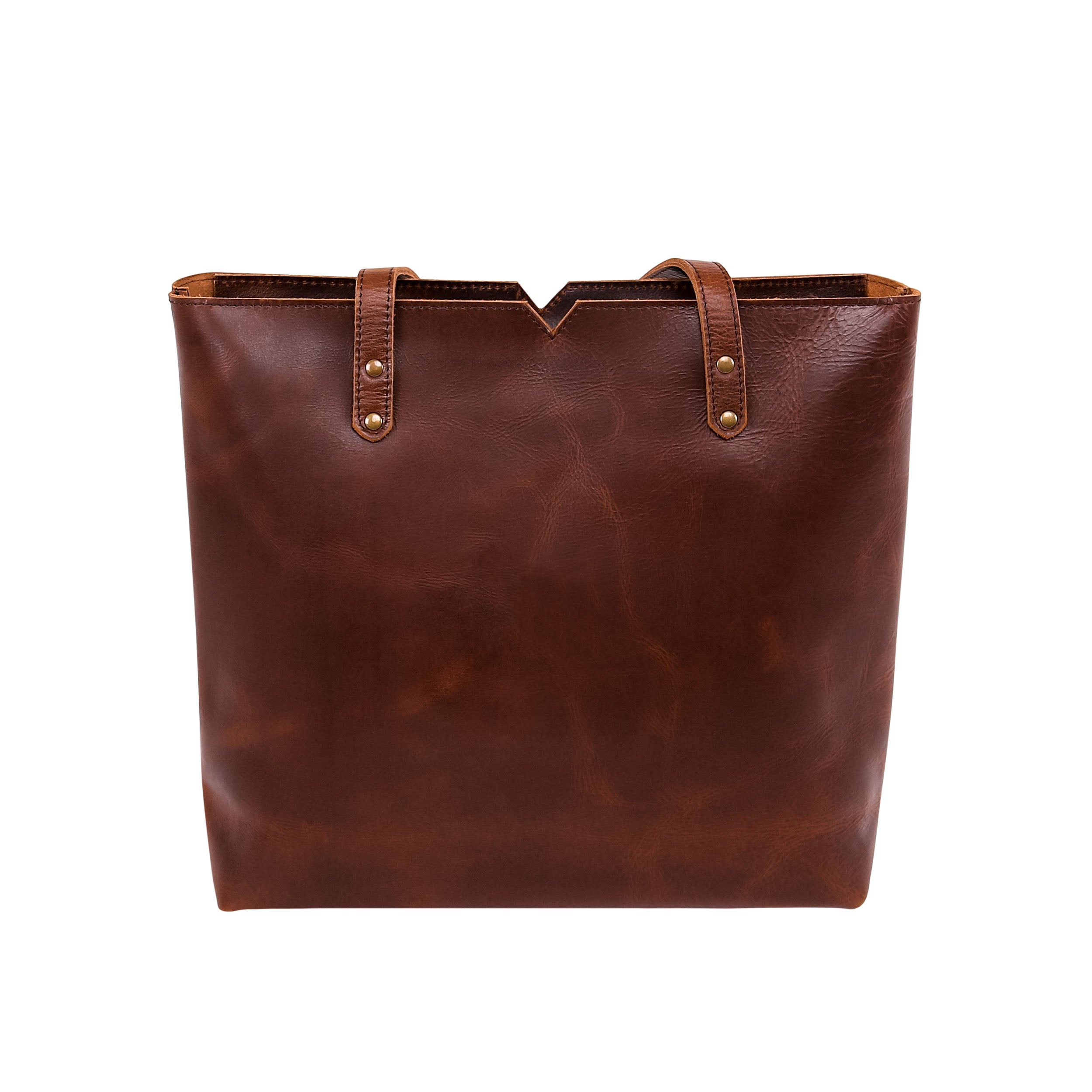 Leather Tote Bag 9918 - Medium Brown