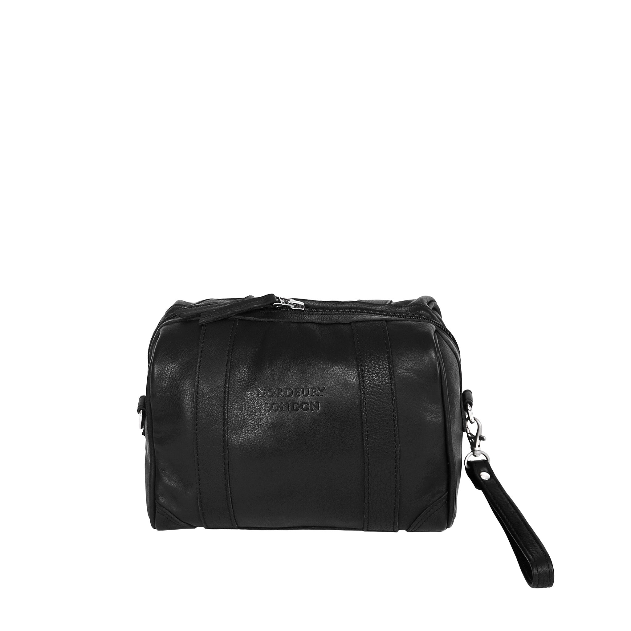 Leather Wash Bag 2656 - Black