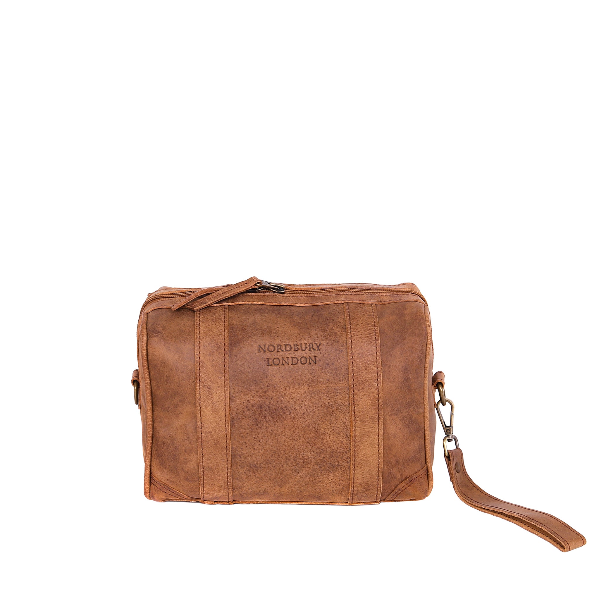 Leather Wash Bag 2656 - Brown