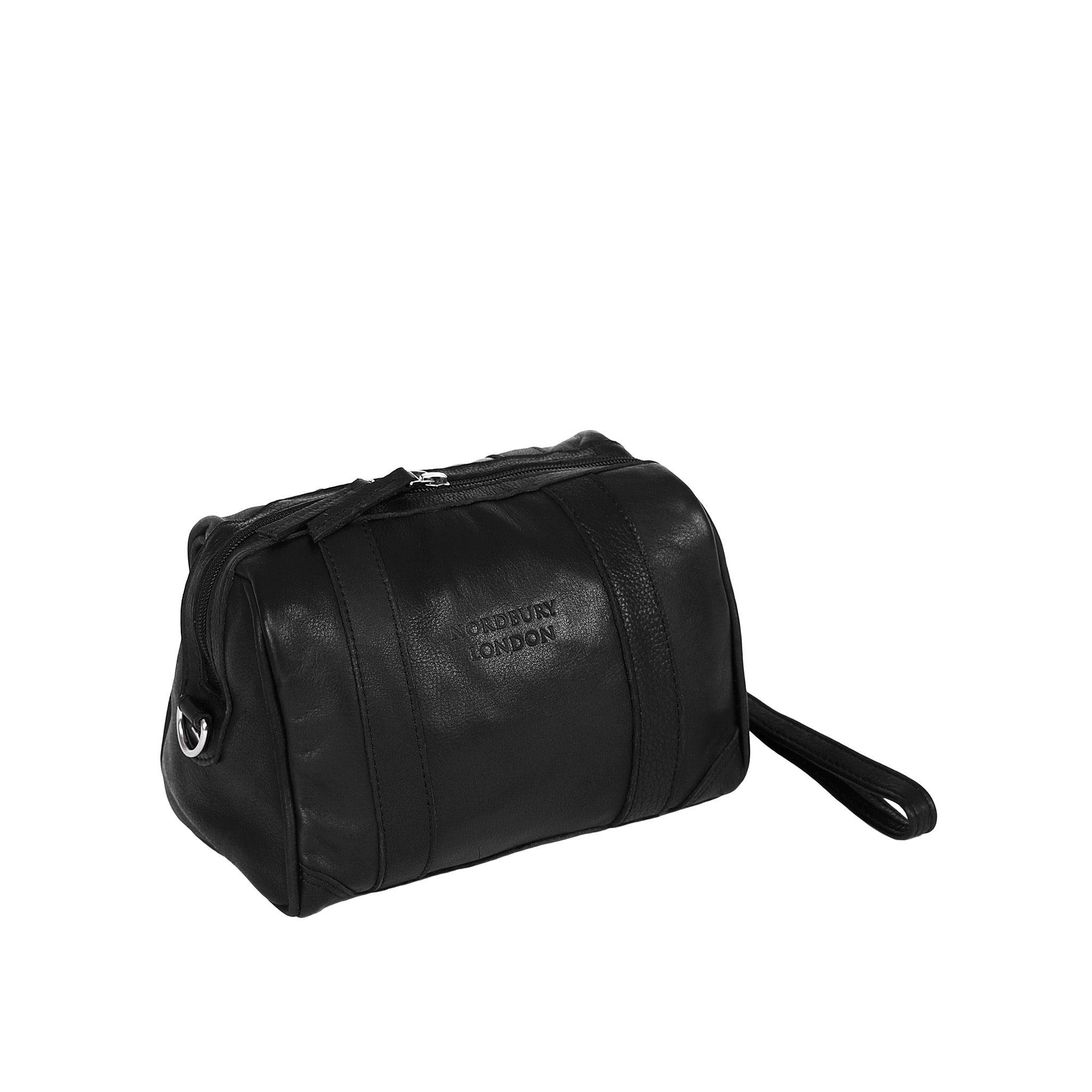 Leather Wash Bag 2656 - Black