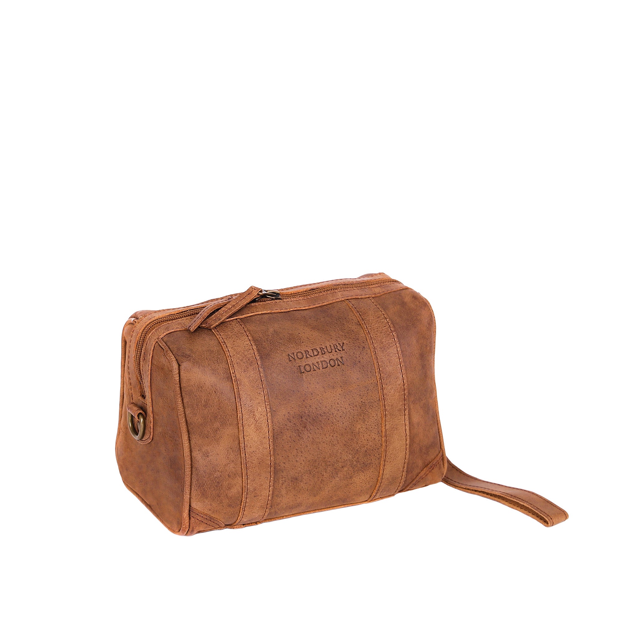 Leather Wash Bag 2656 - Brown