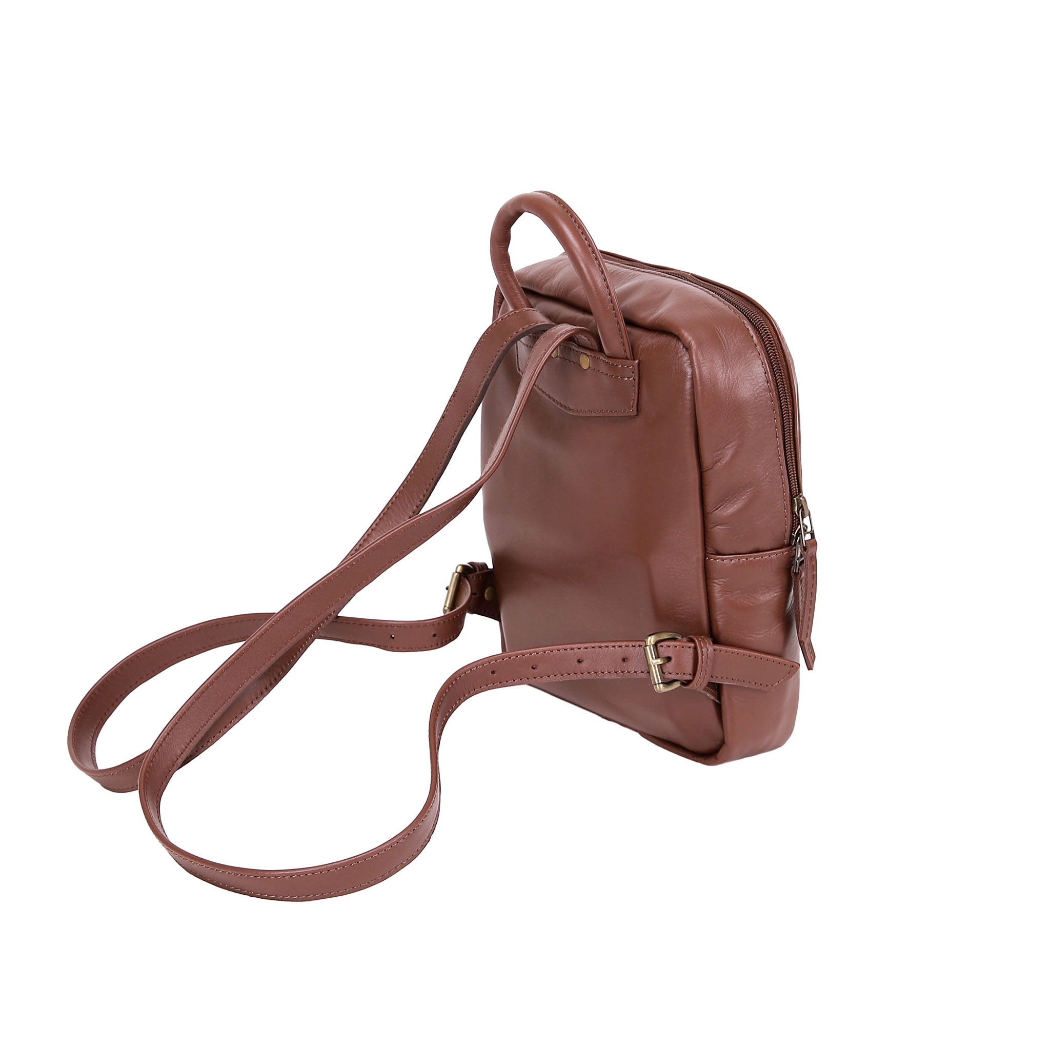 Leather Backpack 3205 - Brown