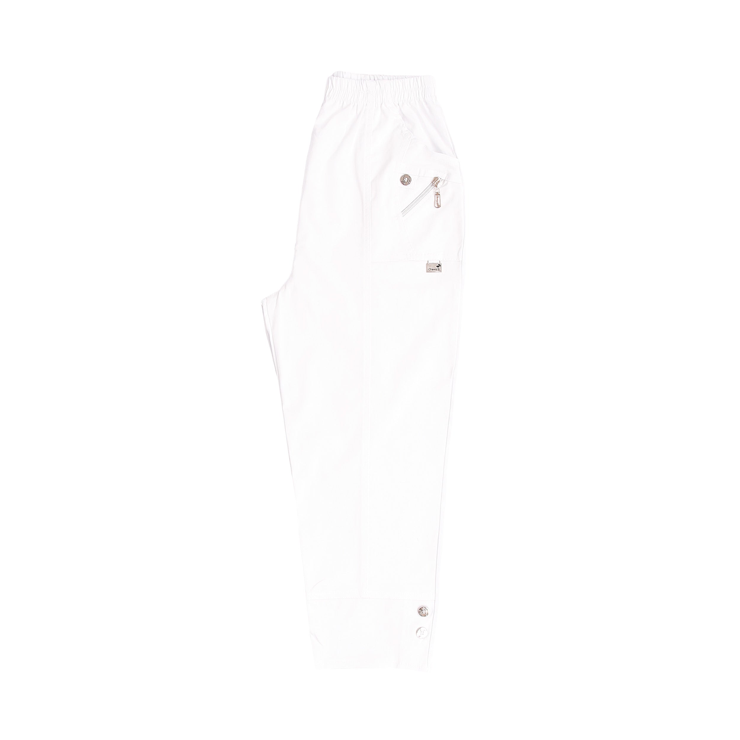 Cherry Berry Cropped Trousers - White