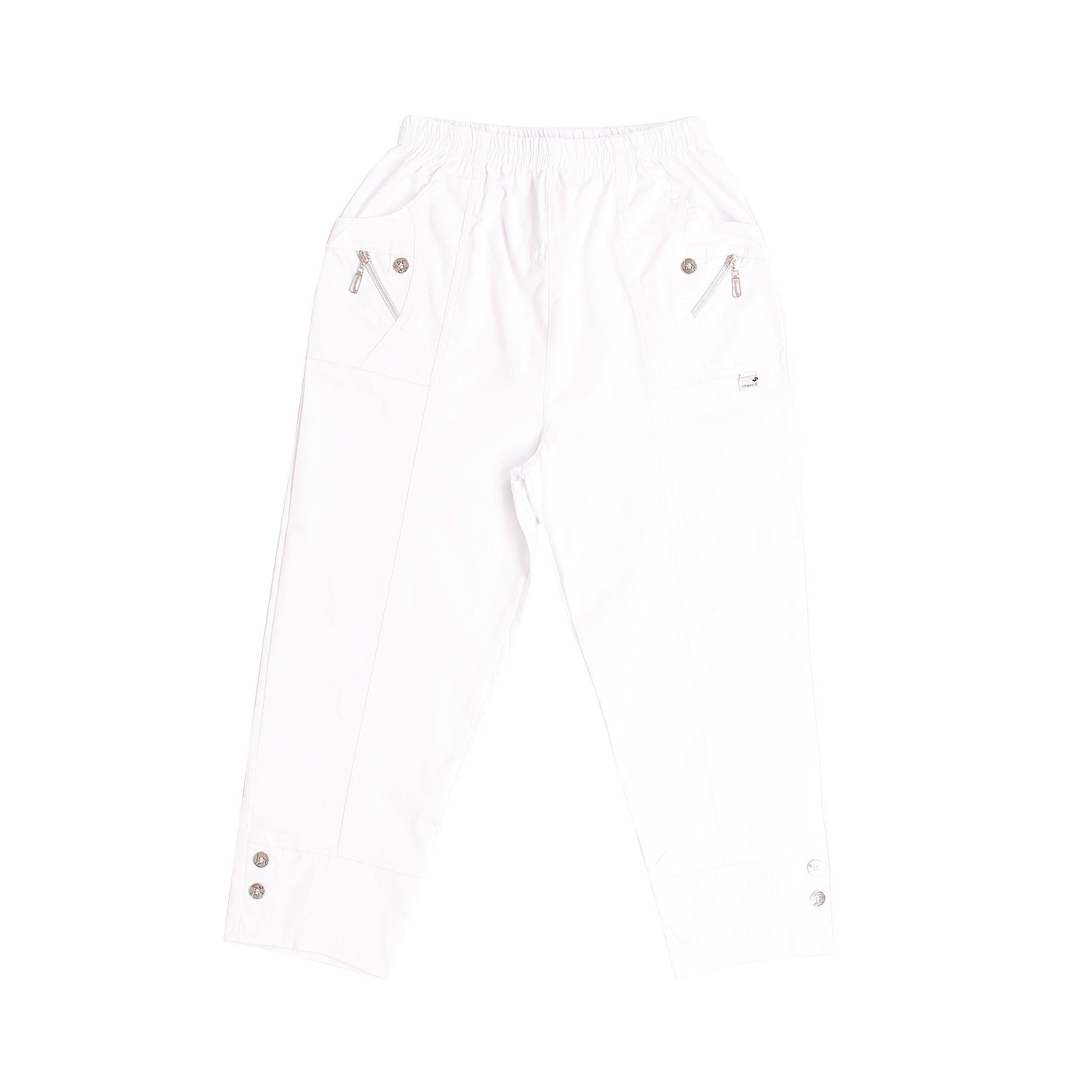 Cherry Berry Cropped Trousers - White