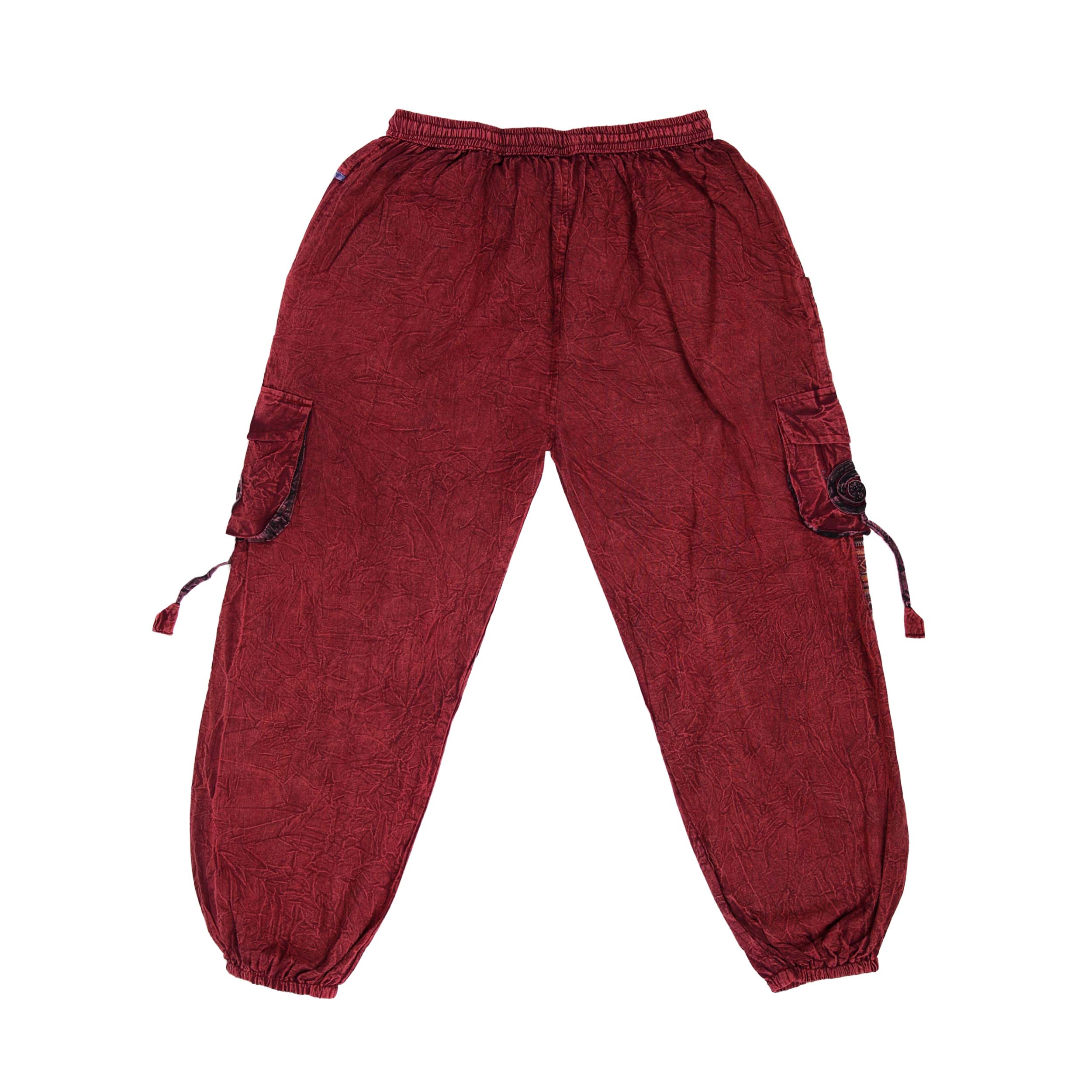 Hippie Baggy Harem Trousers - Burgundy