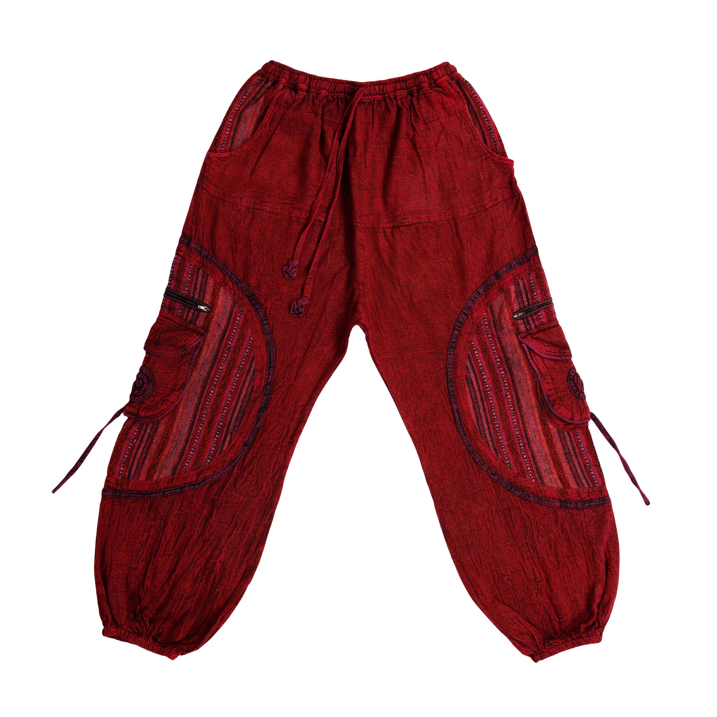 Hippie Harem Trousers - Burgundy