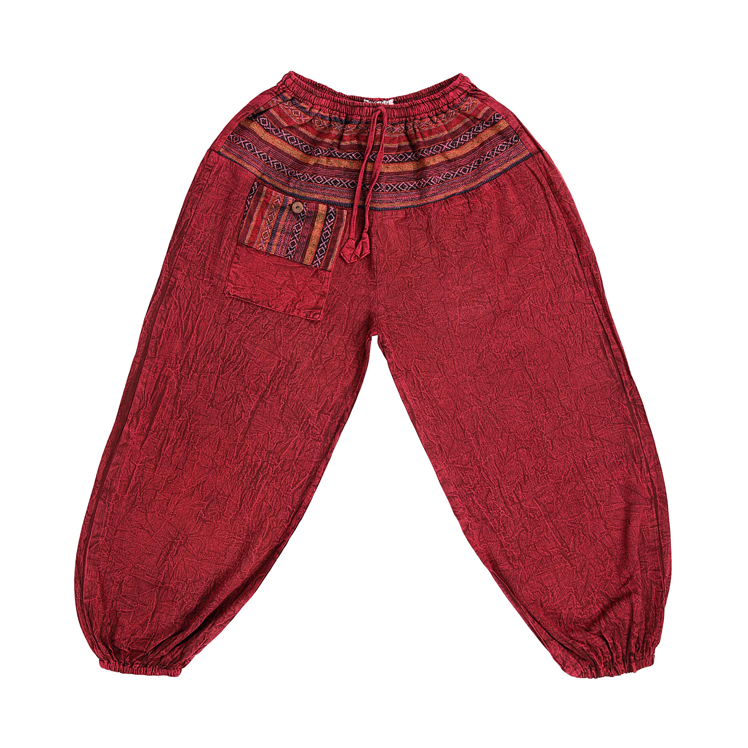 Harem Ghari Trousers - Burgundy