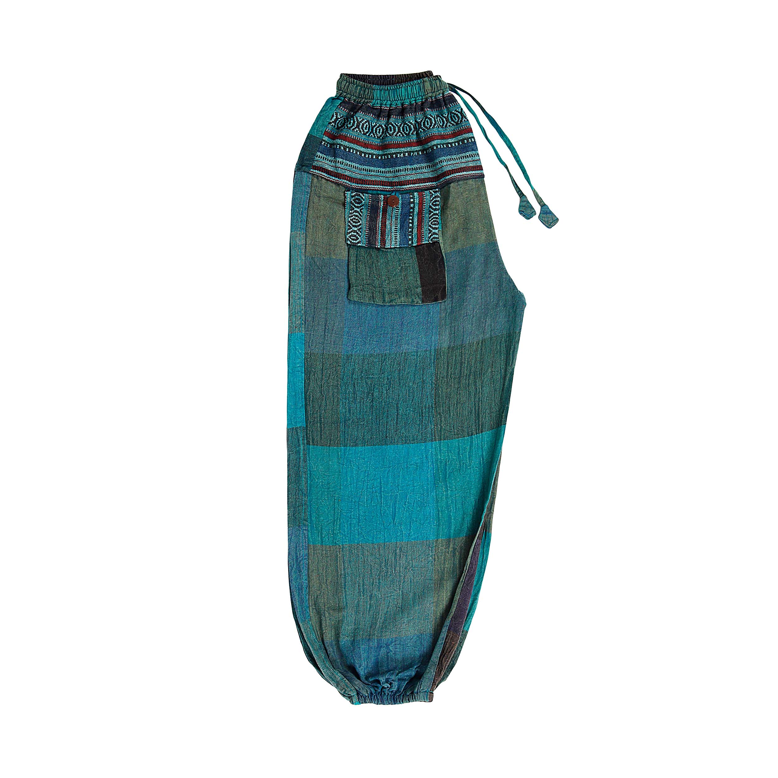 Harem Ghari Trousers - Teal Patch