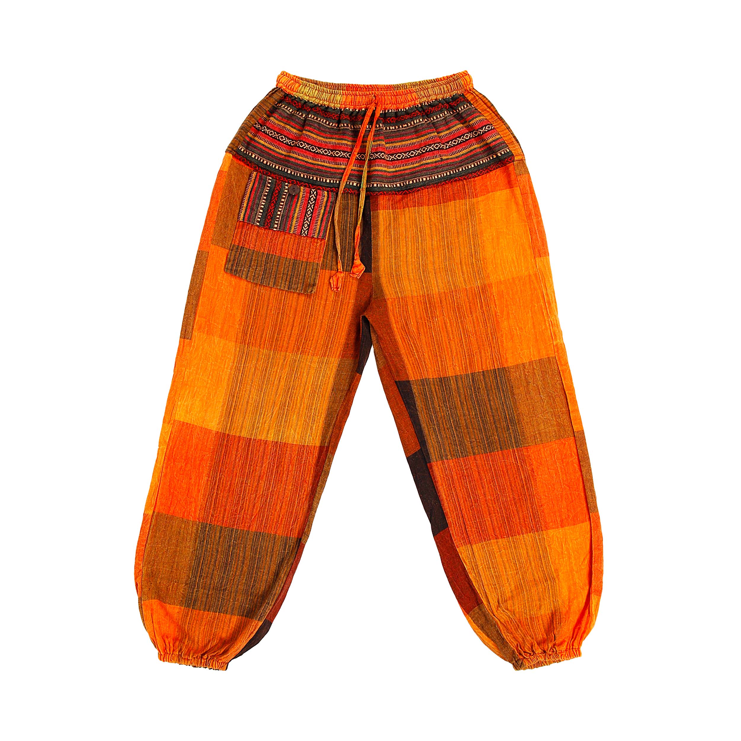 Harem Ghari Trousers - Orange Patch